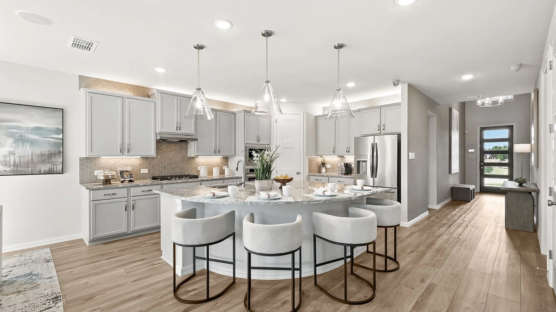 Model home photos of similar floorplans, not pictures of actual home.
