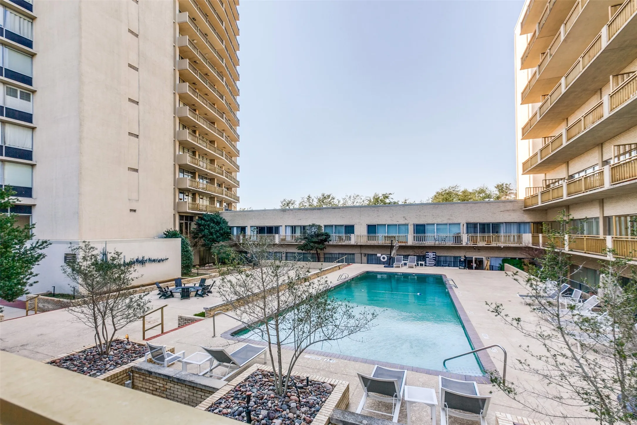 Pool courtyard facing west