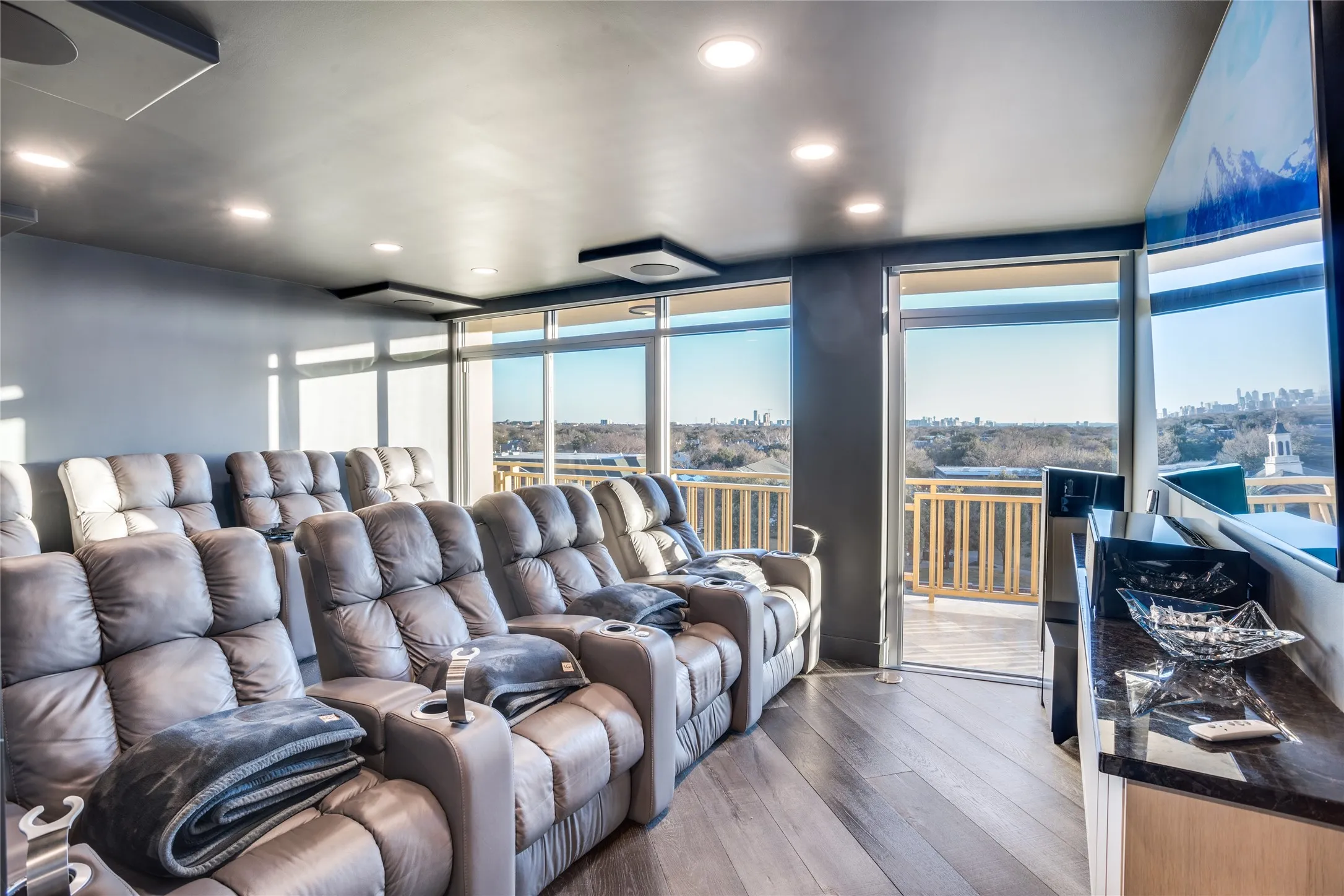 Eight-seat media room