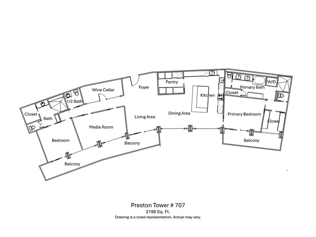 Floor plan of unit 707
