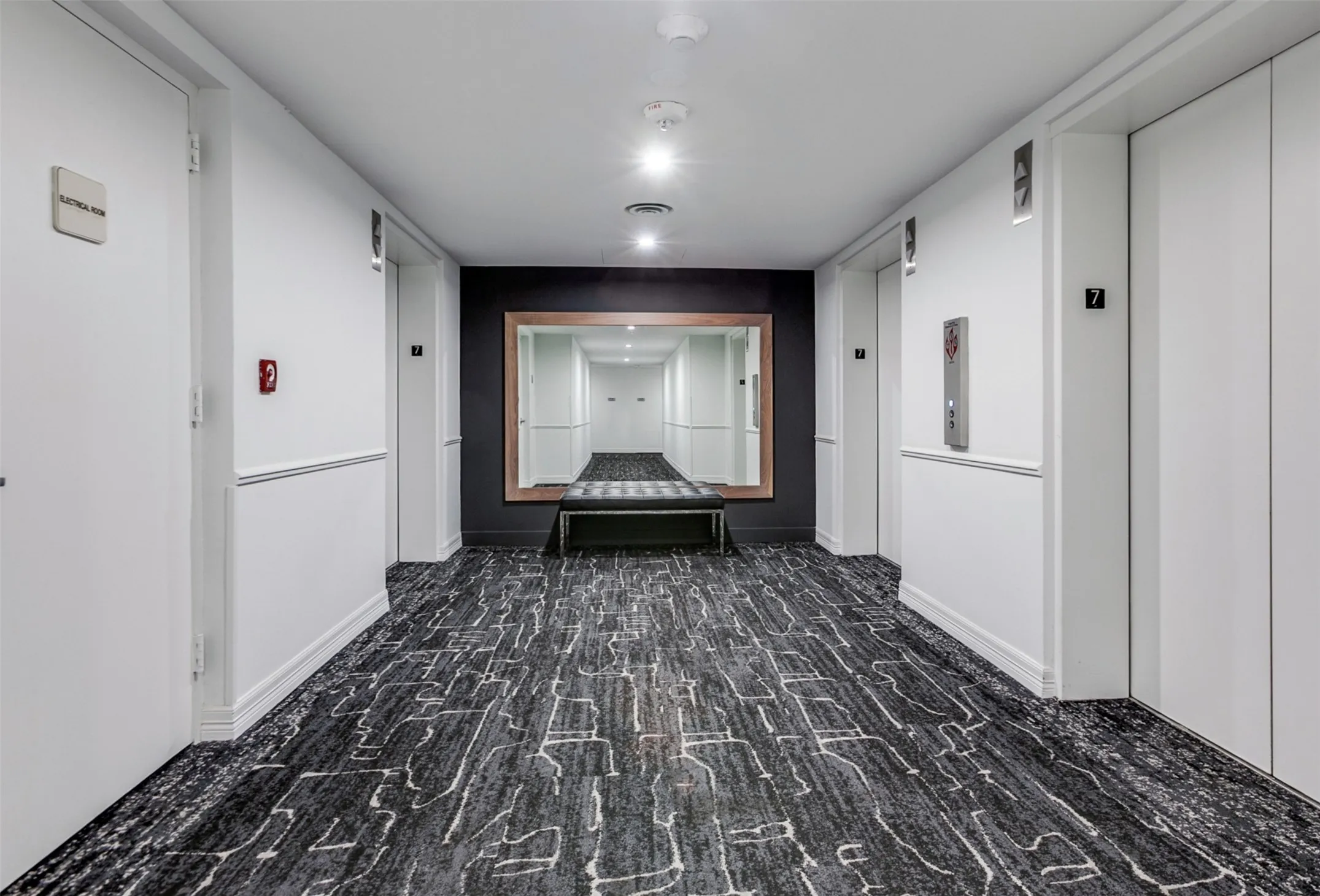Recently updated 7th floor elevator lobby