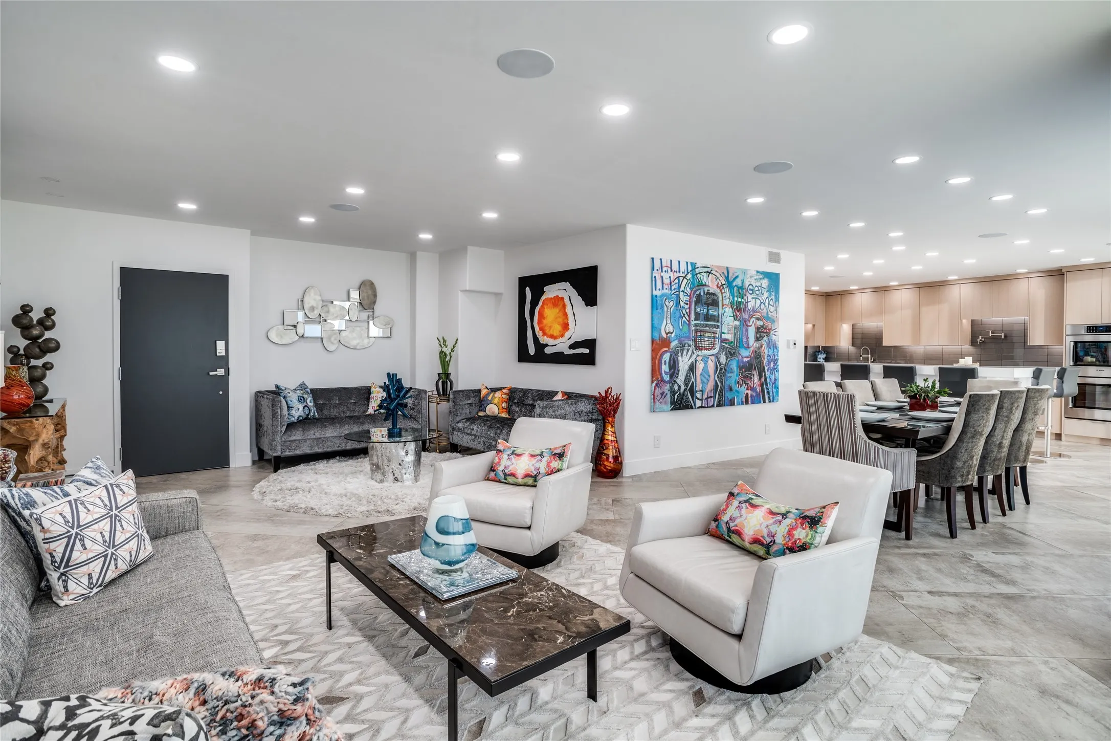 Living areas have 24" x 48" floor tiles