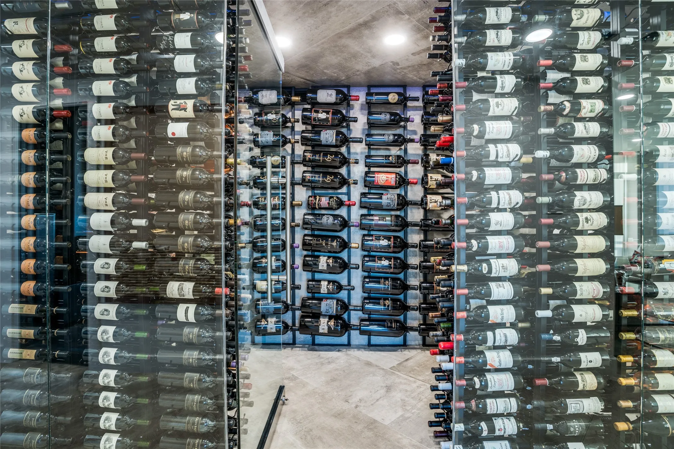 Wine cellar has half-inch viewing glass wall