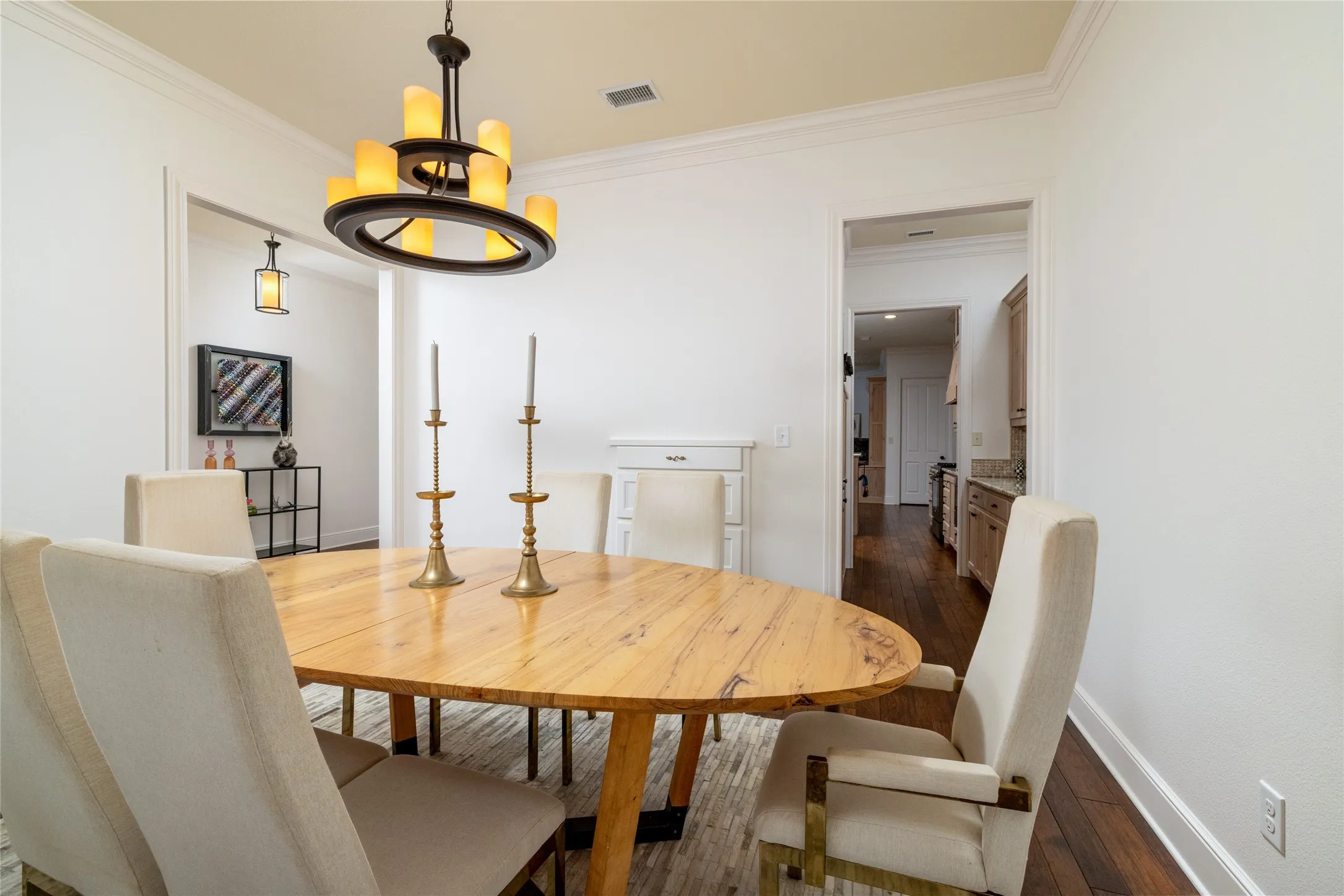 Dark wood-finish flooring
