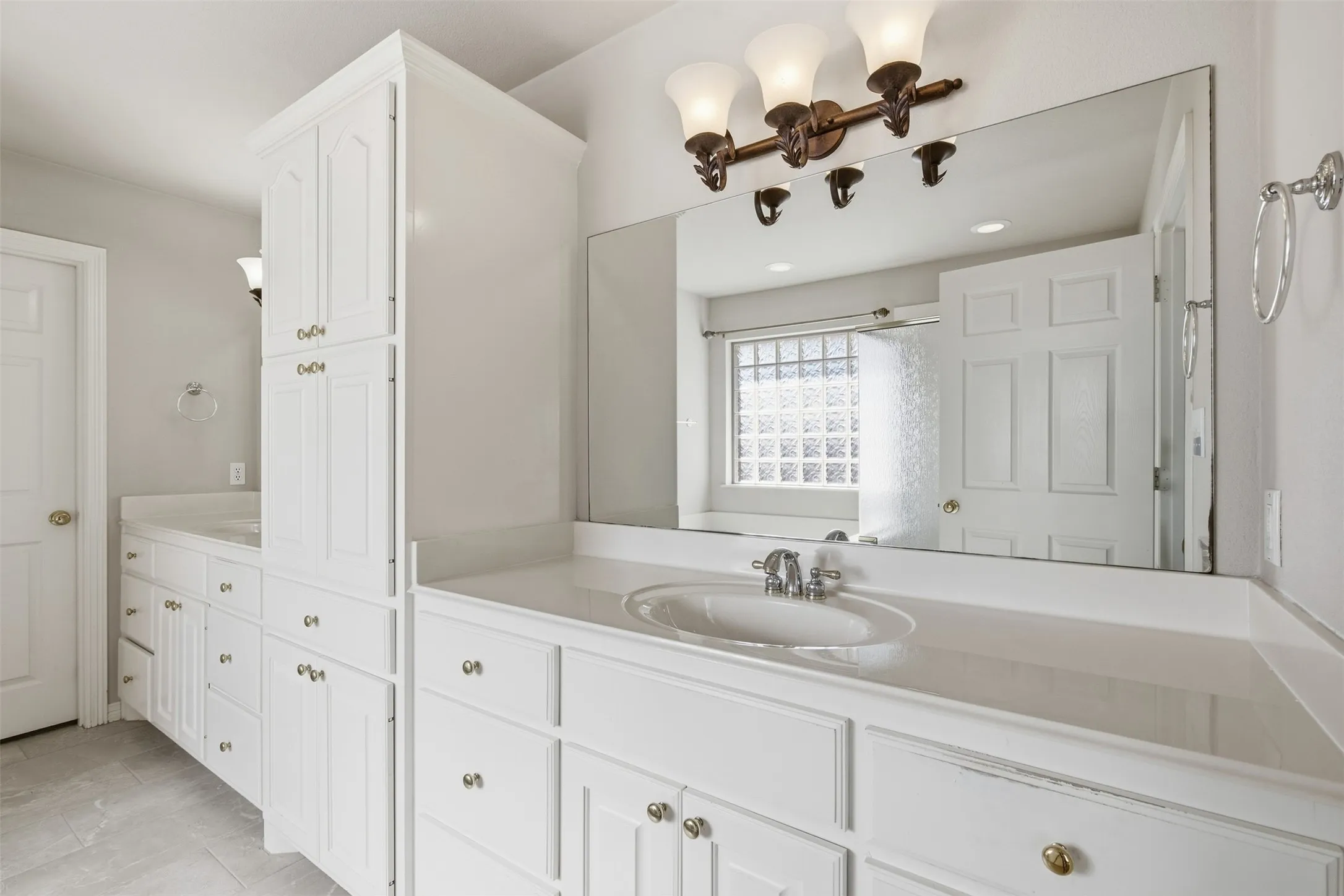 DOUBLE VANITIES AND LG LINEN CABINETS