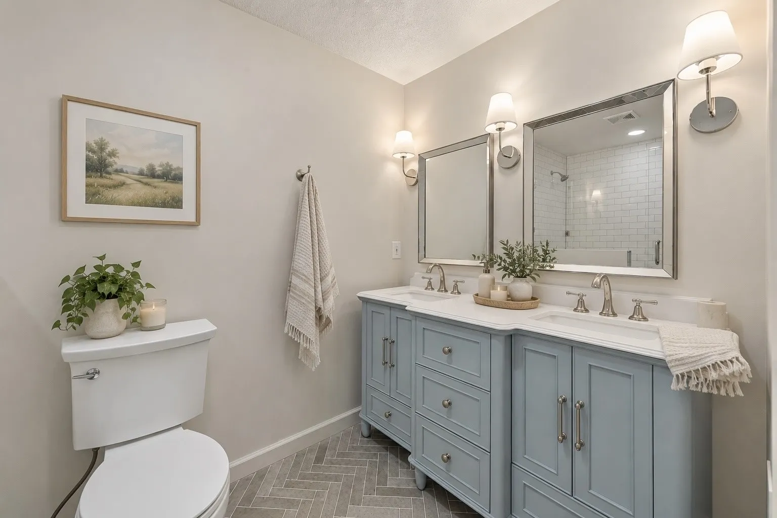 The primary bathroom was recently added and comes with DUAL SINKS!!Virtually Staged.