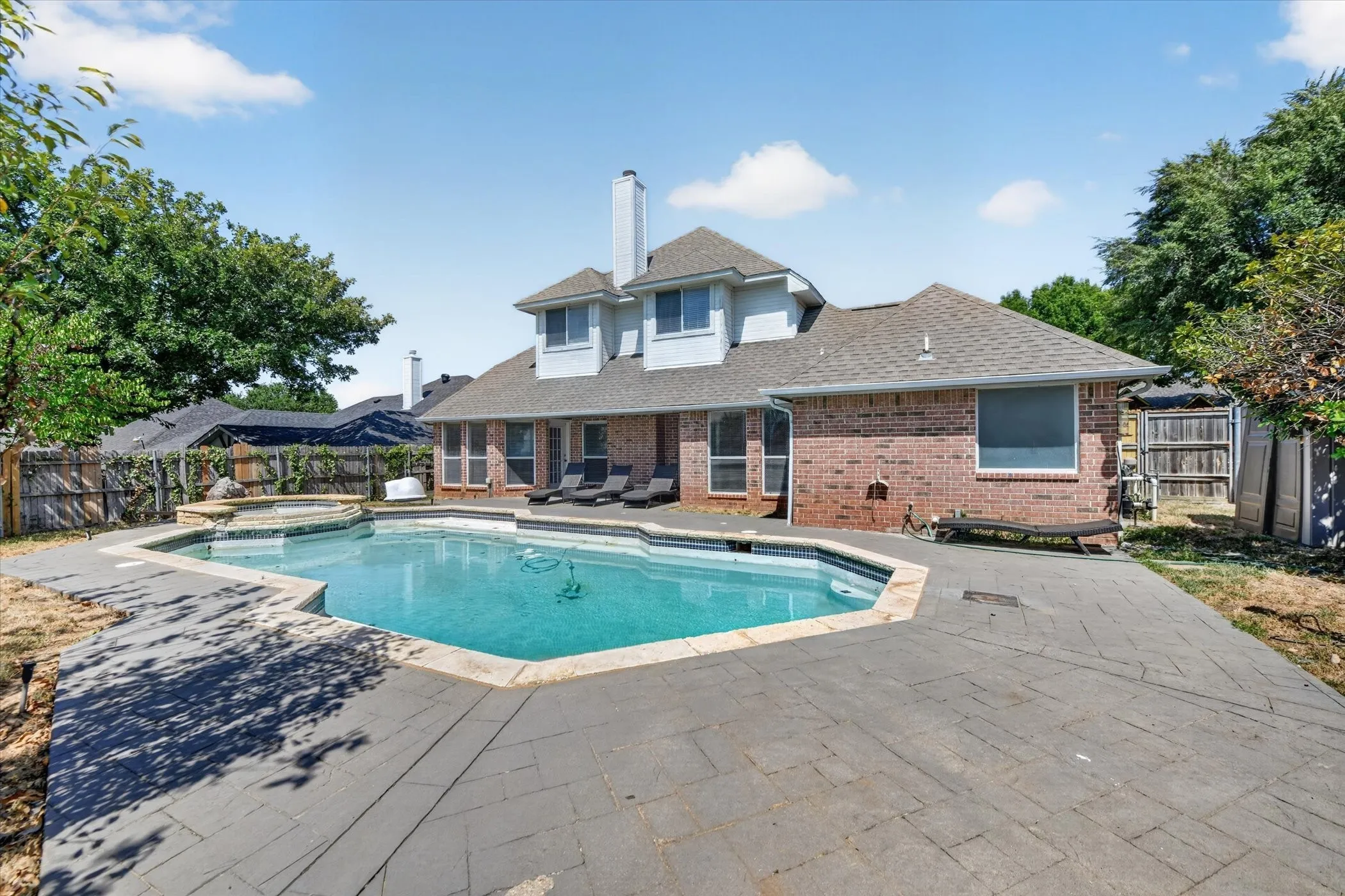 Brick exterior with a multi-level design