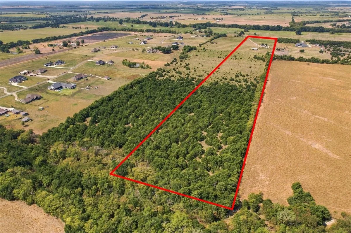 View from back of property. Red boundary is approximate