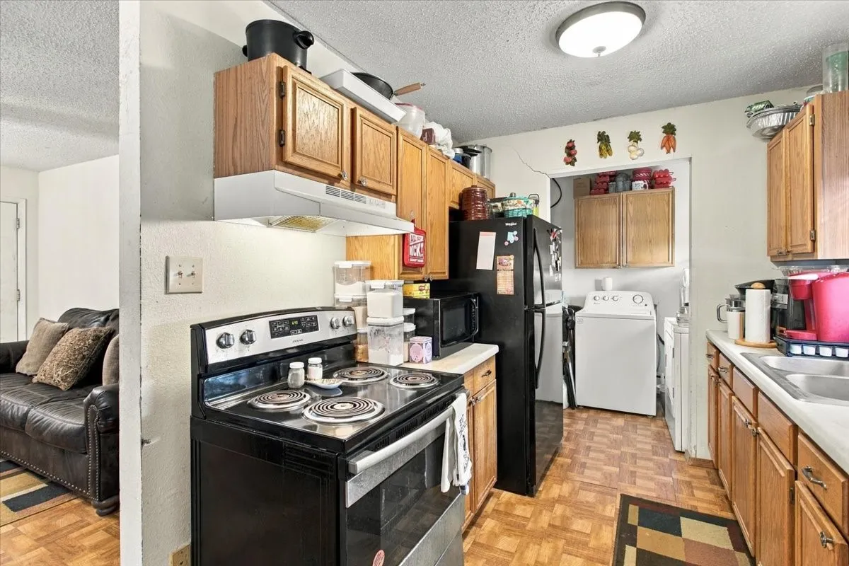 Kitchen looking into utility room