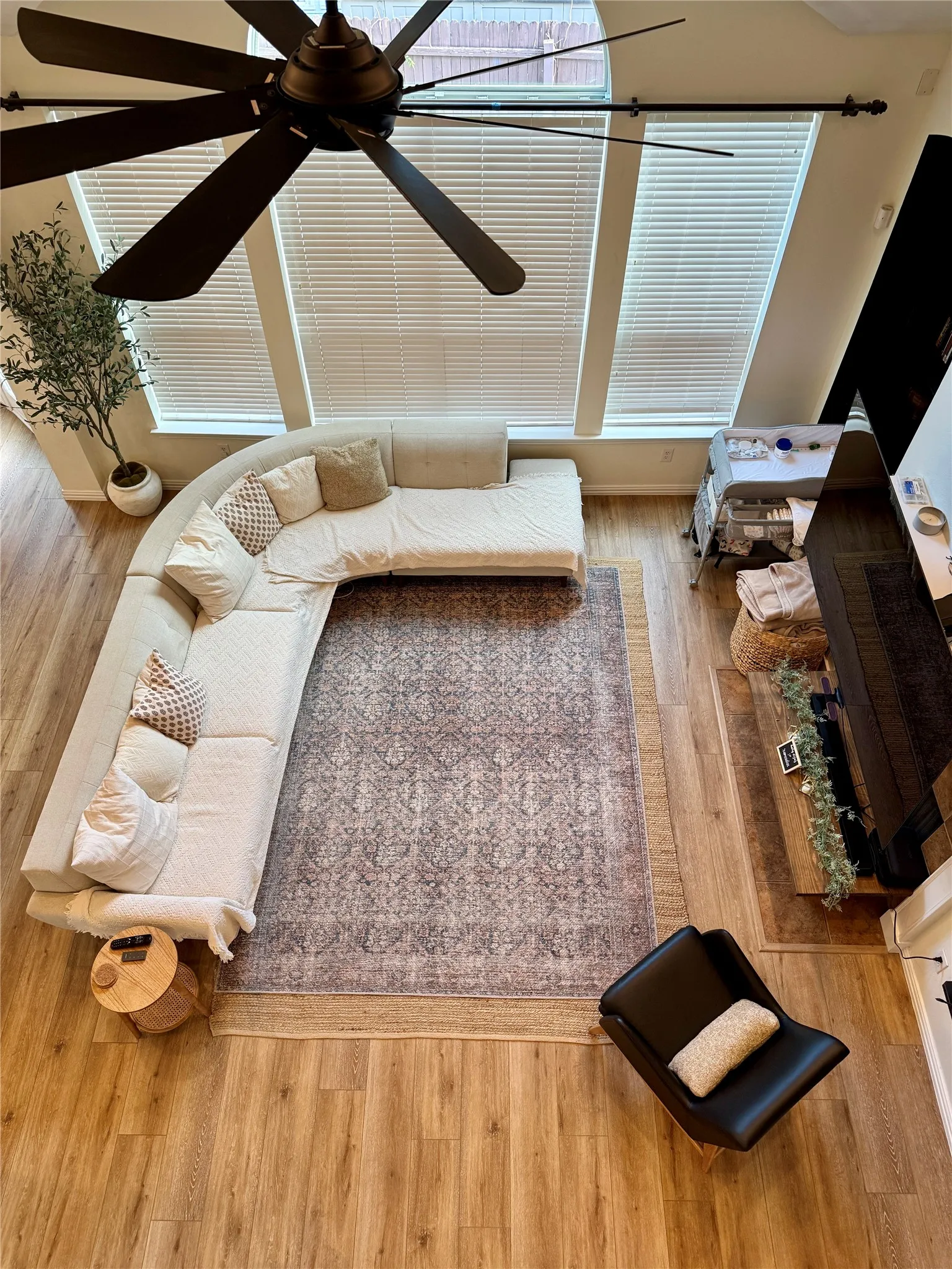 View of the living room from above