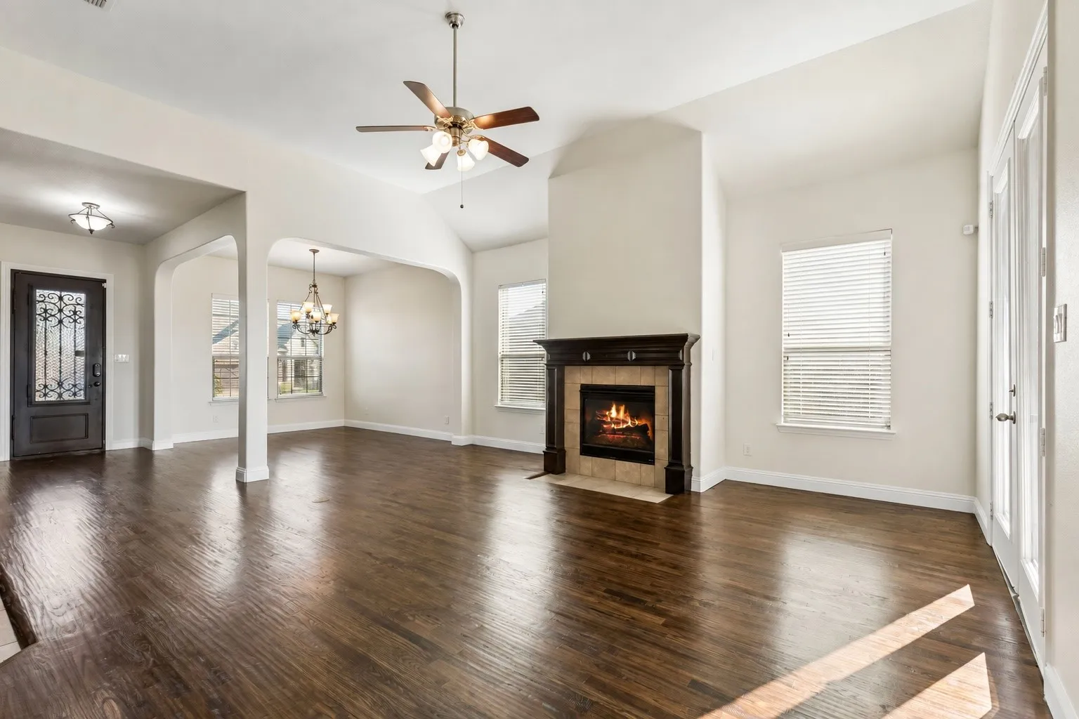 Hardwood-style flooring throughout