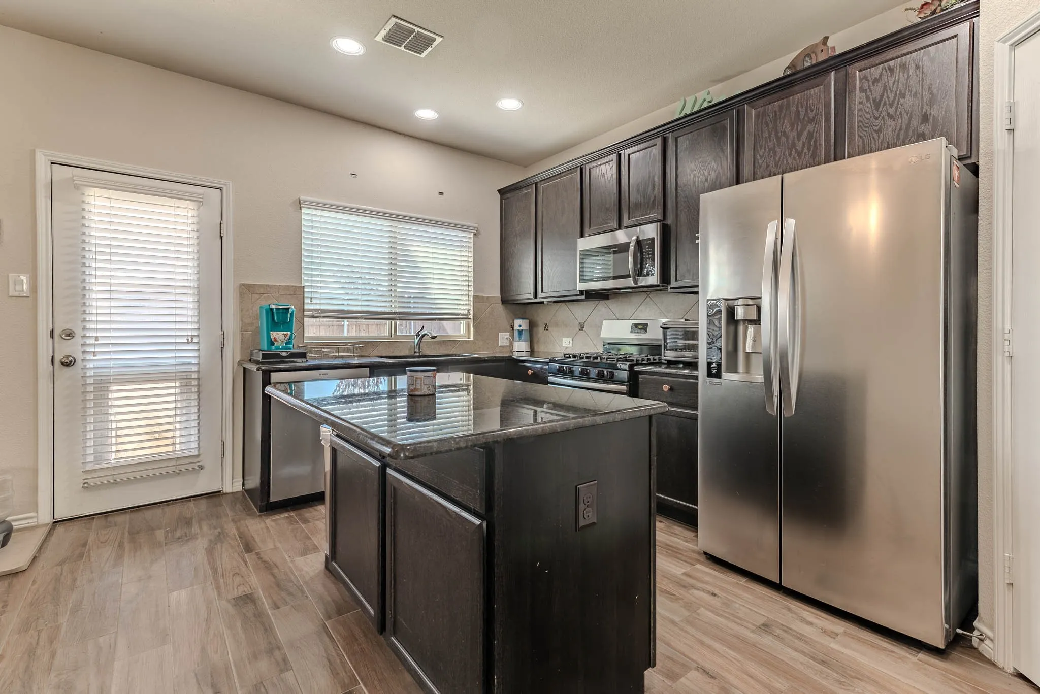 Kitchen with granite island