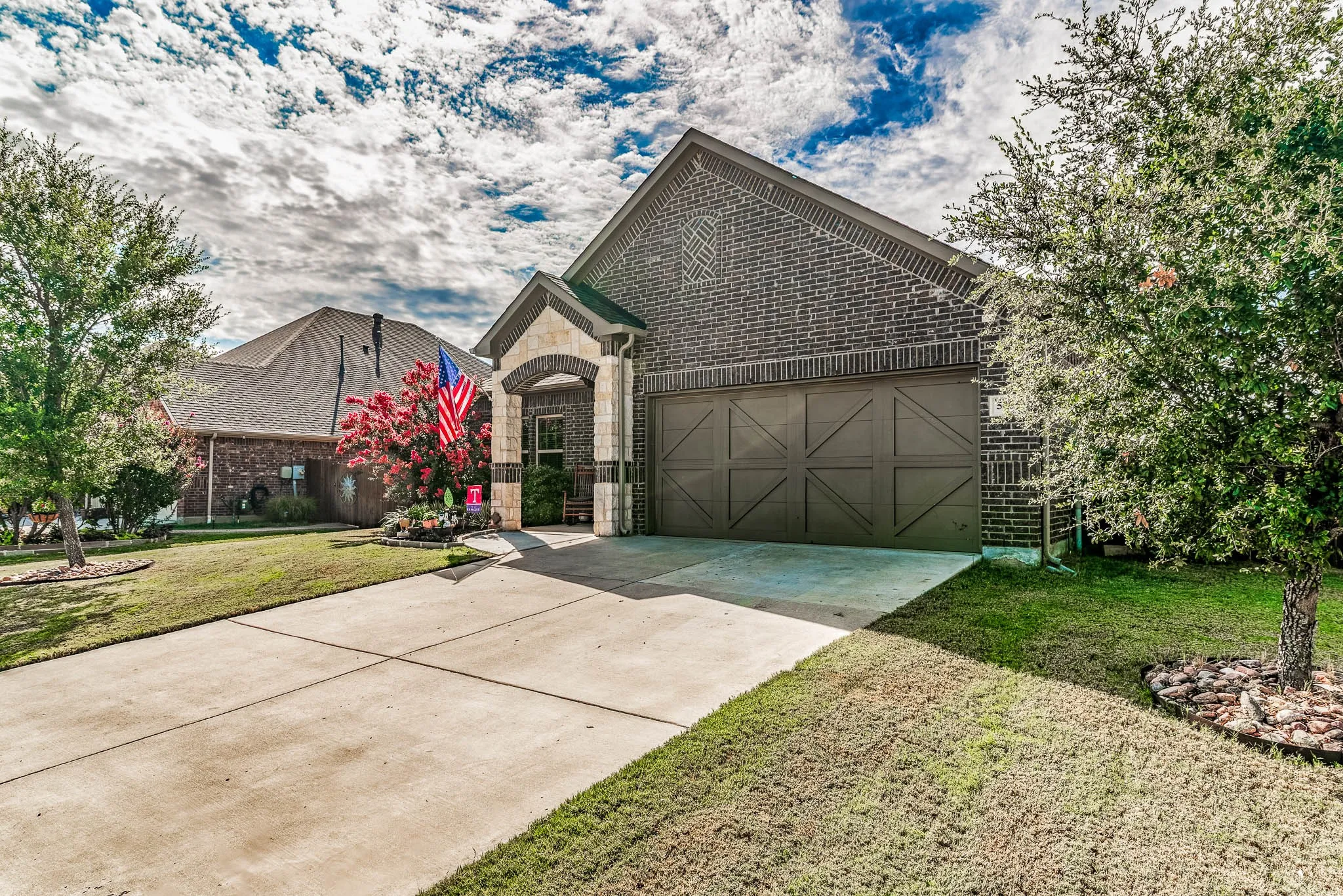 Entrance to property with 2 car garage