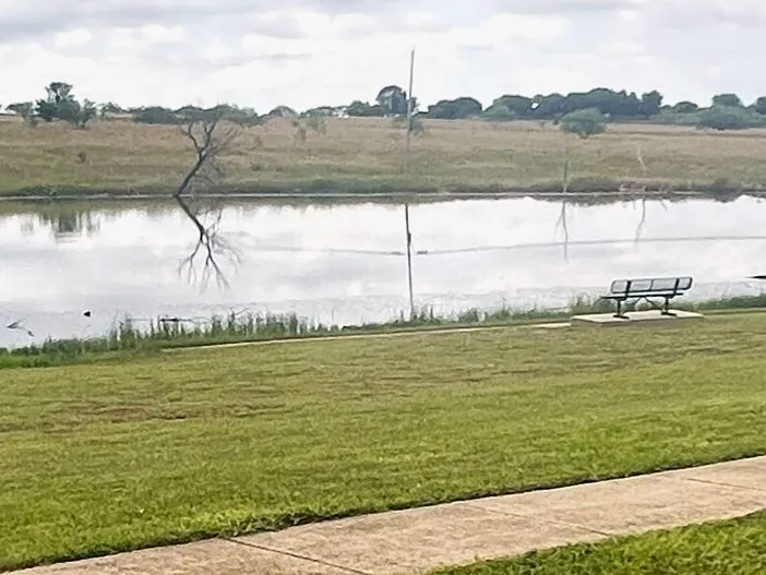 Catch and release fishing pond near the front of the subdivision.