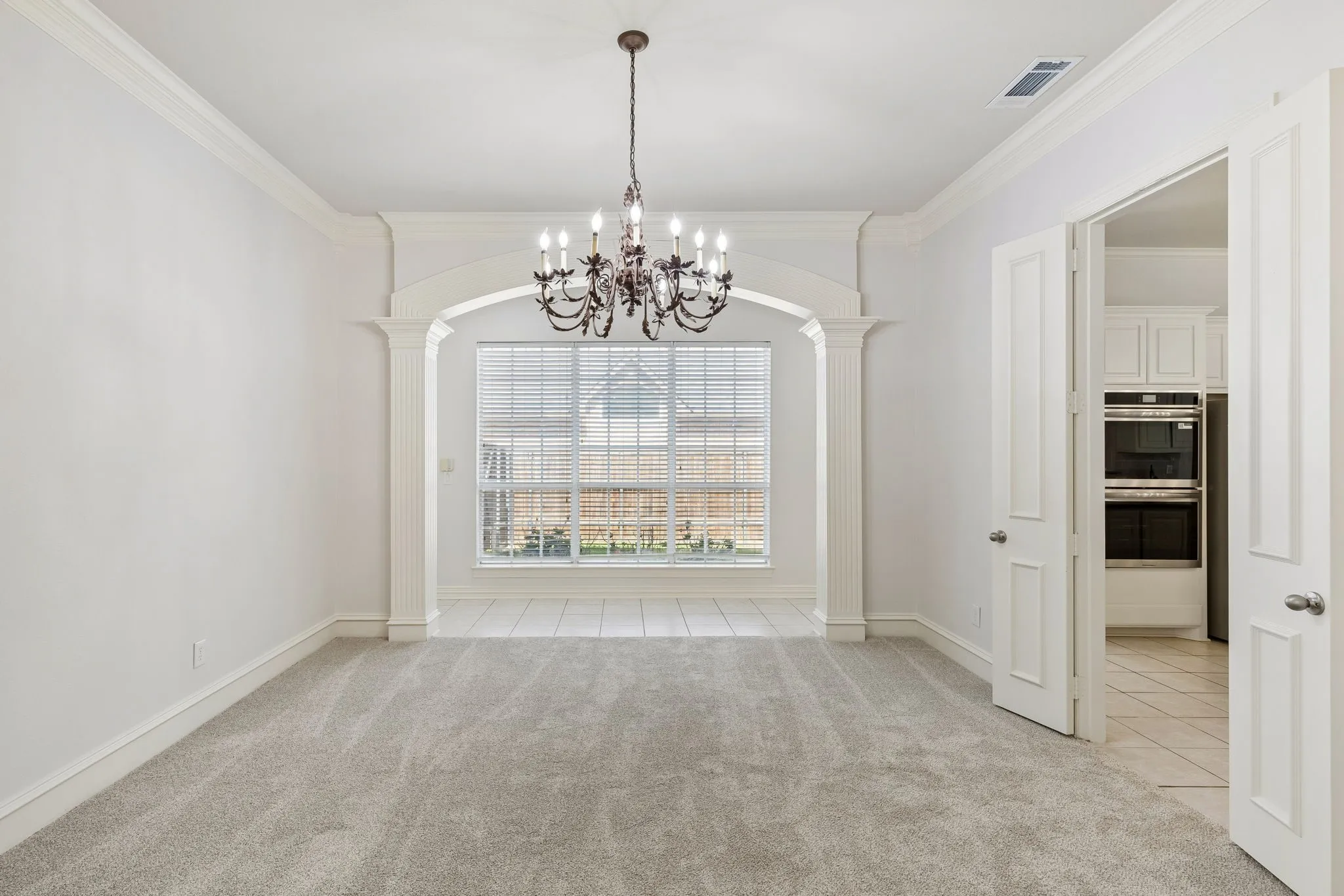 The dining room is super-sized and ready for your next family gathering.