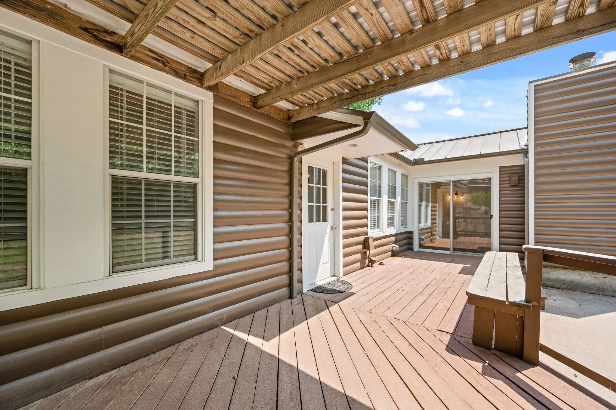 View of wooden deck