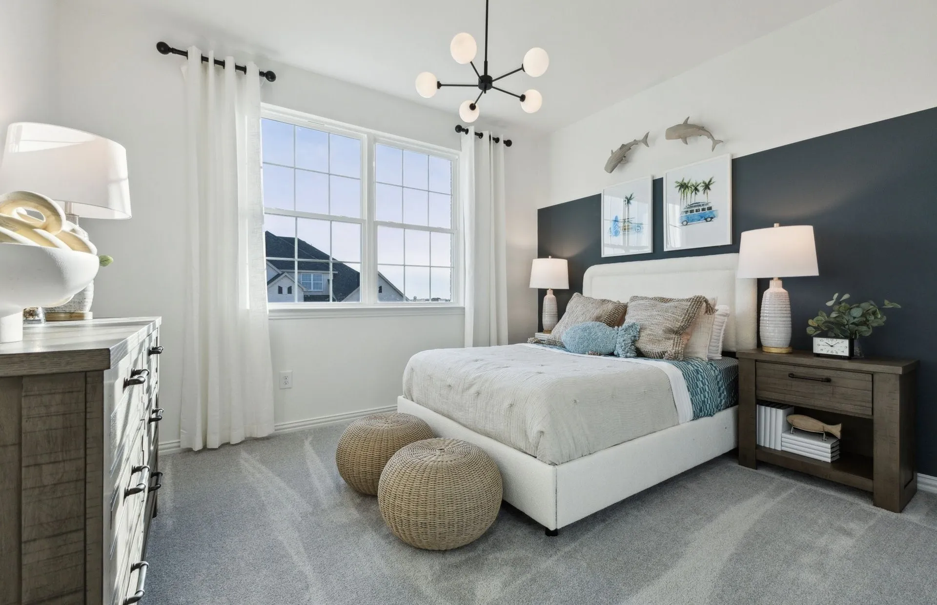 *Model Representation - Spacious secondary bedroom with large windows