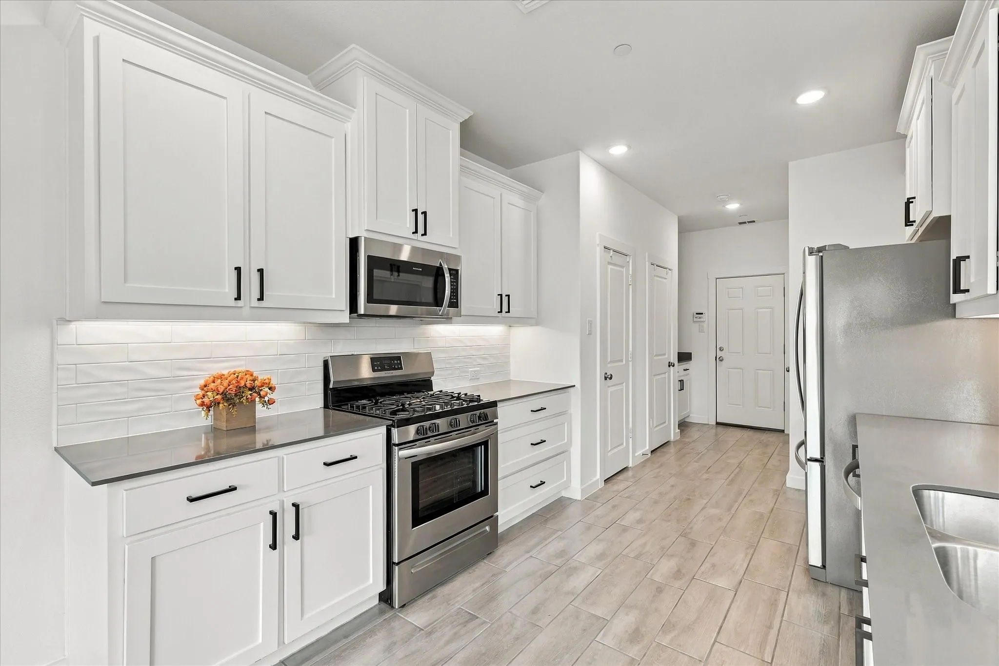 Crisp white cabinetry