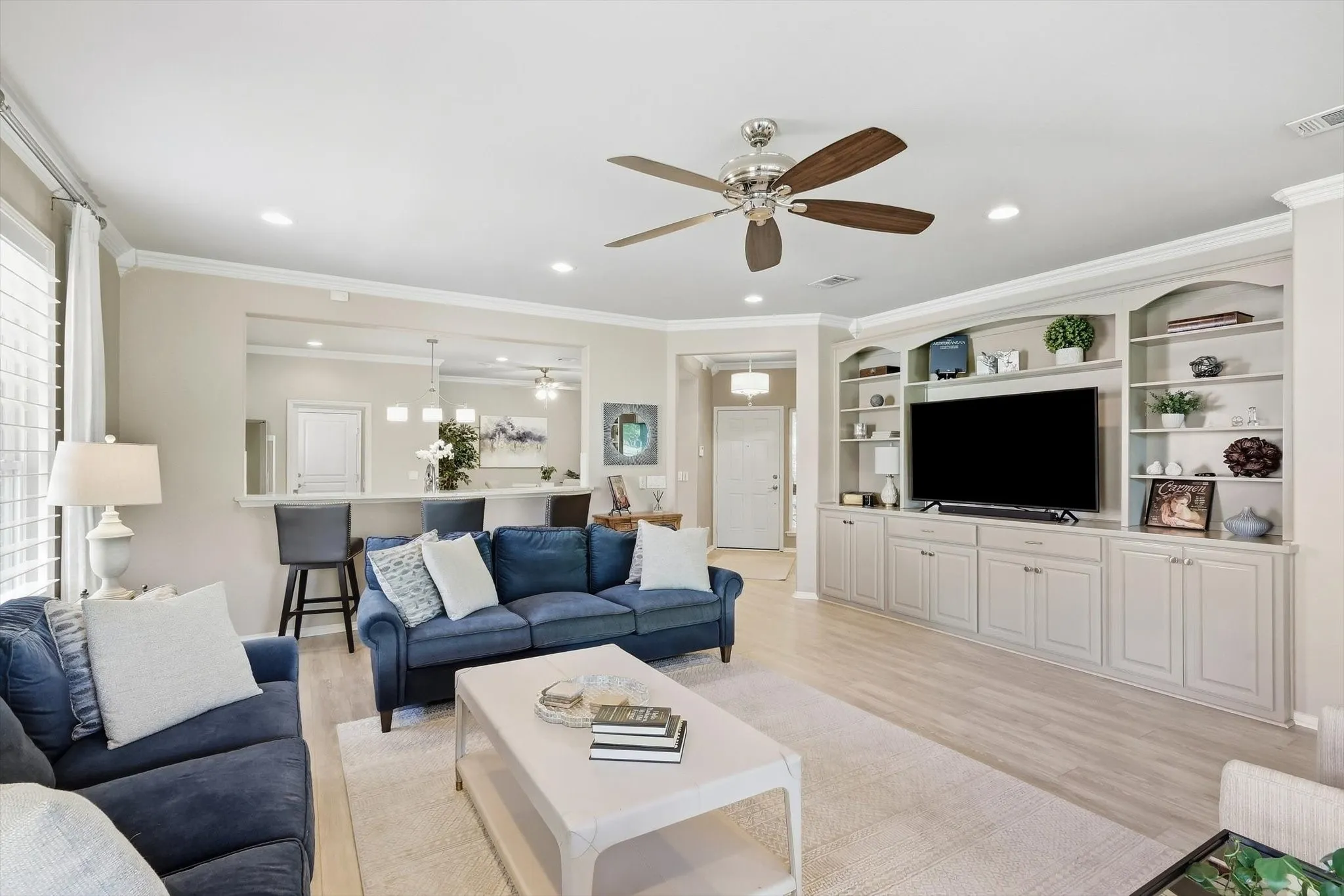 Living Room open to kitchen, breakfast room and entry way