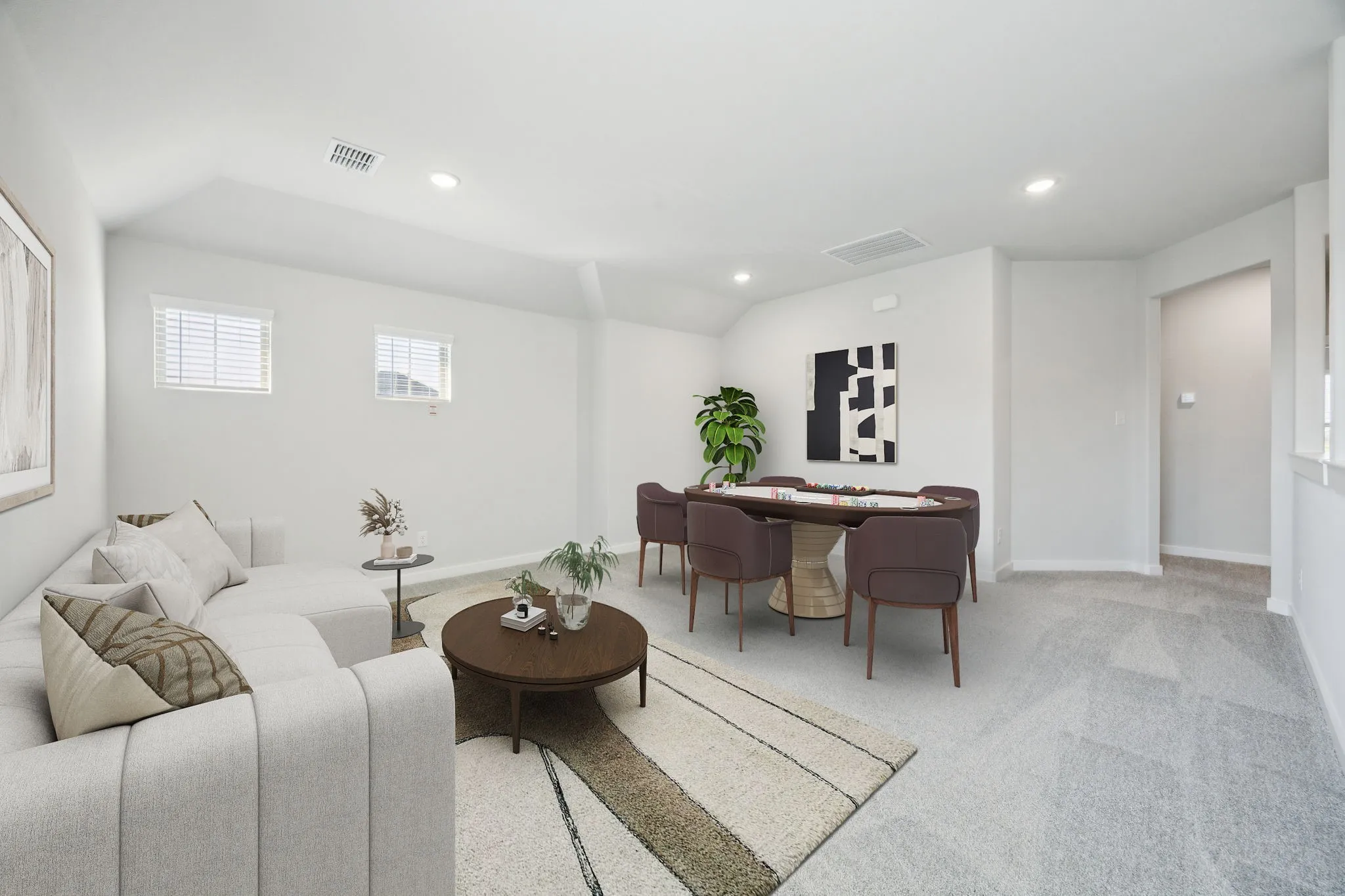 Game room in the Masters home plan by Trophy Signature Homes – REPRESENTATIVE PHOTO