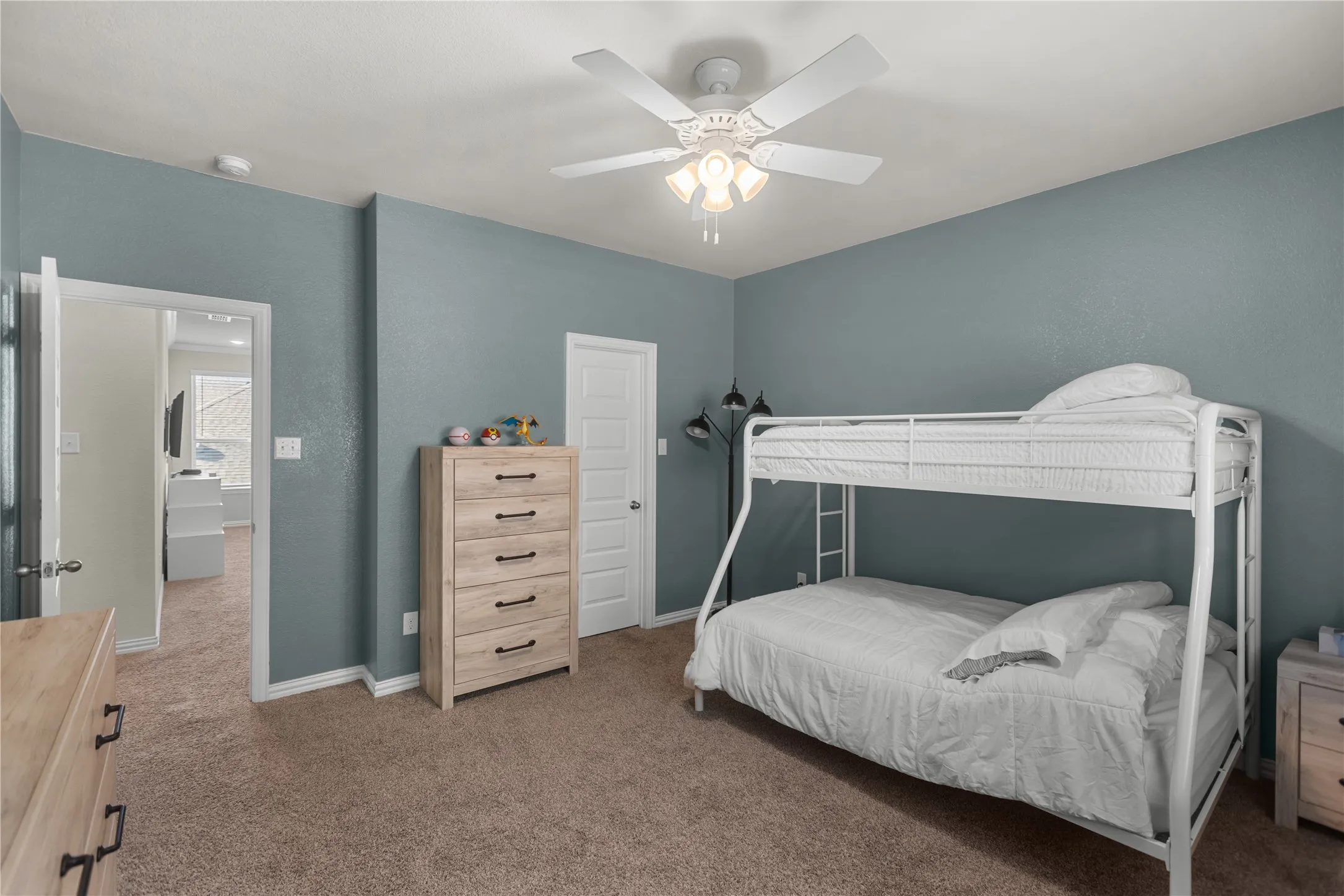 Upstairs bedroom with another generous sized closet.