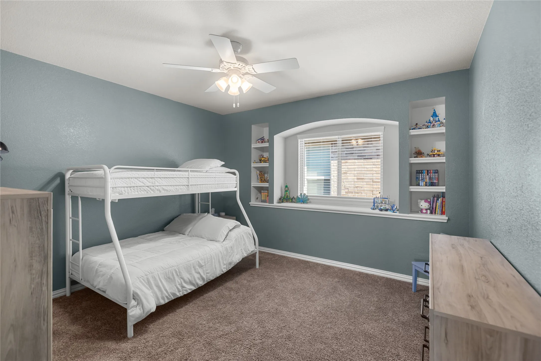 Upstairs bedroom with unique built-in feature!