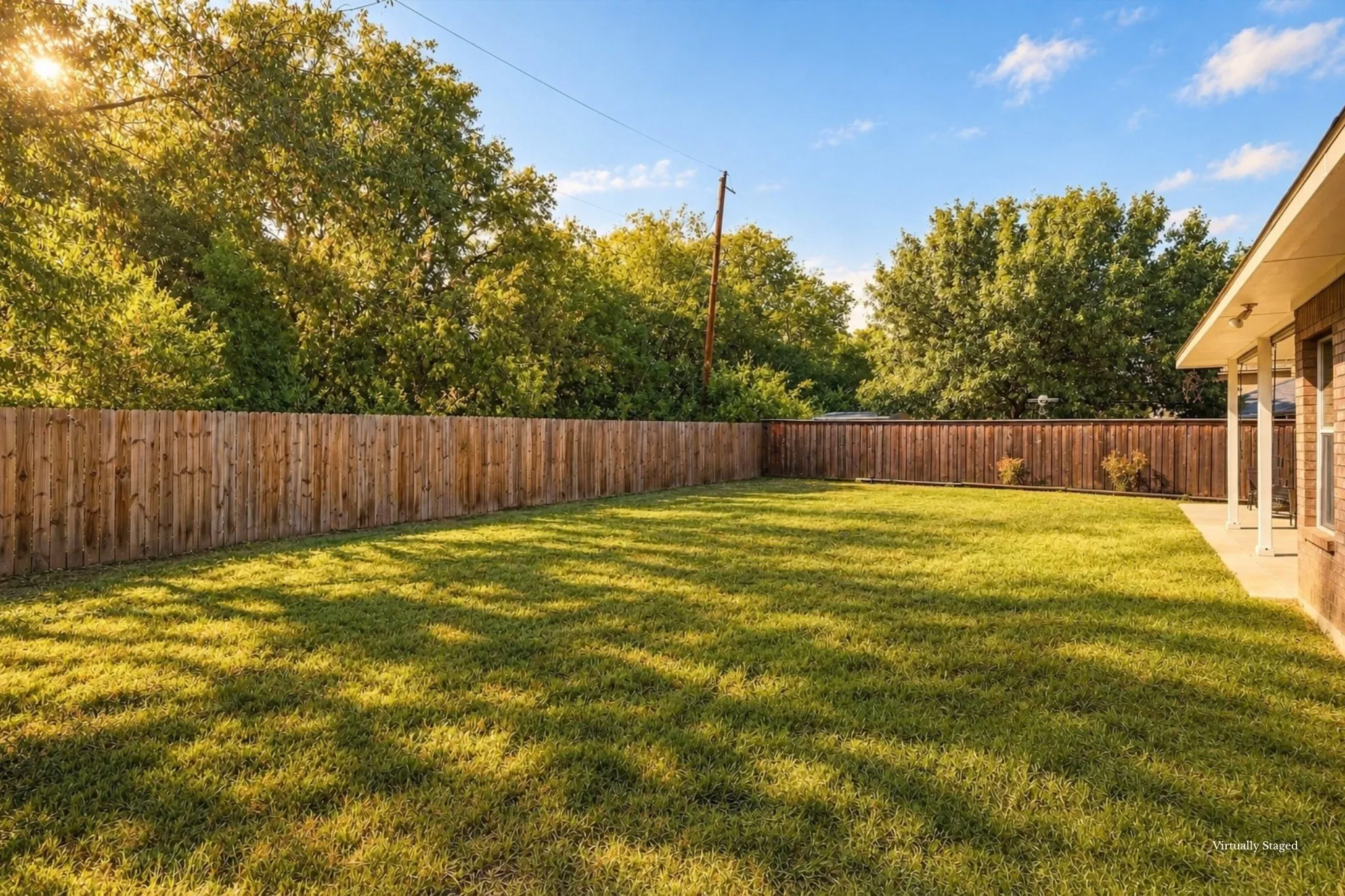 Exceptionally large fenced yard with ample space for entertaining, a potential pool, or even a putting green, playground, dog-run OR MORE! You name it. Bring your ideas and make this place your NEW HOME!!