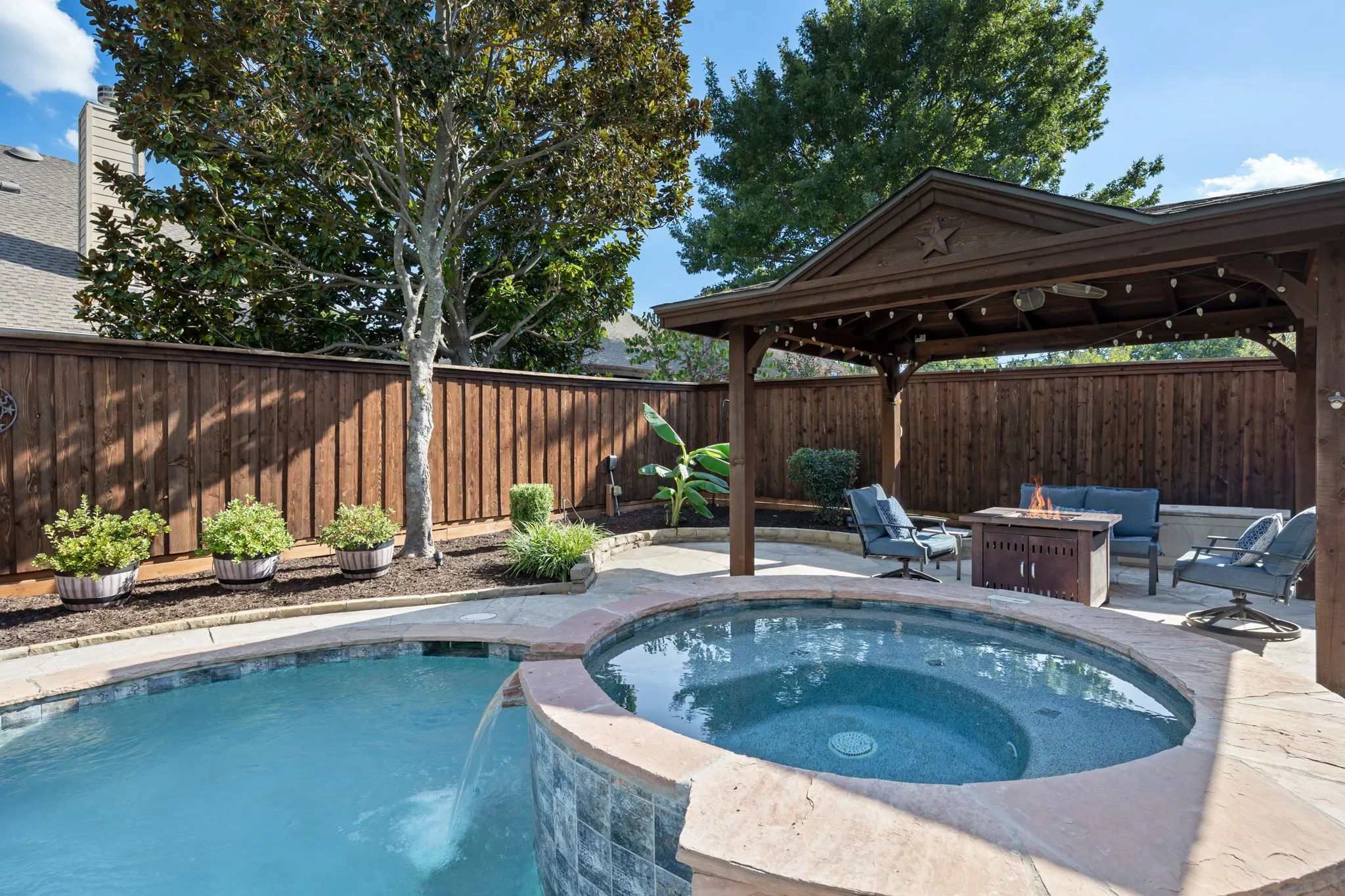 Pool & Spa with outdoor living areas
