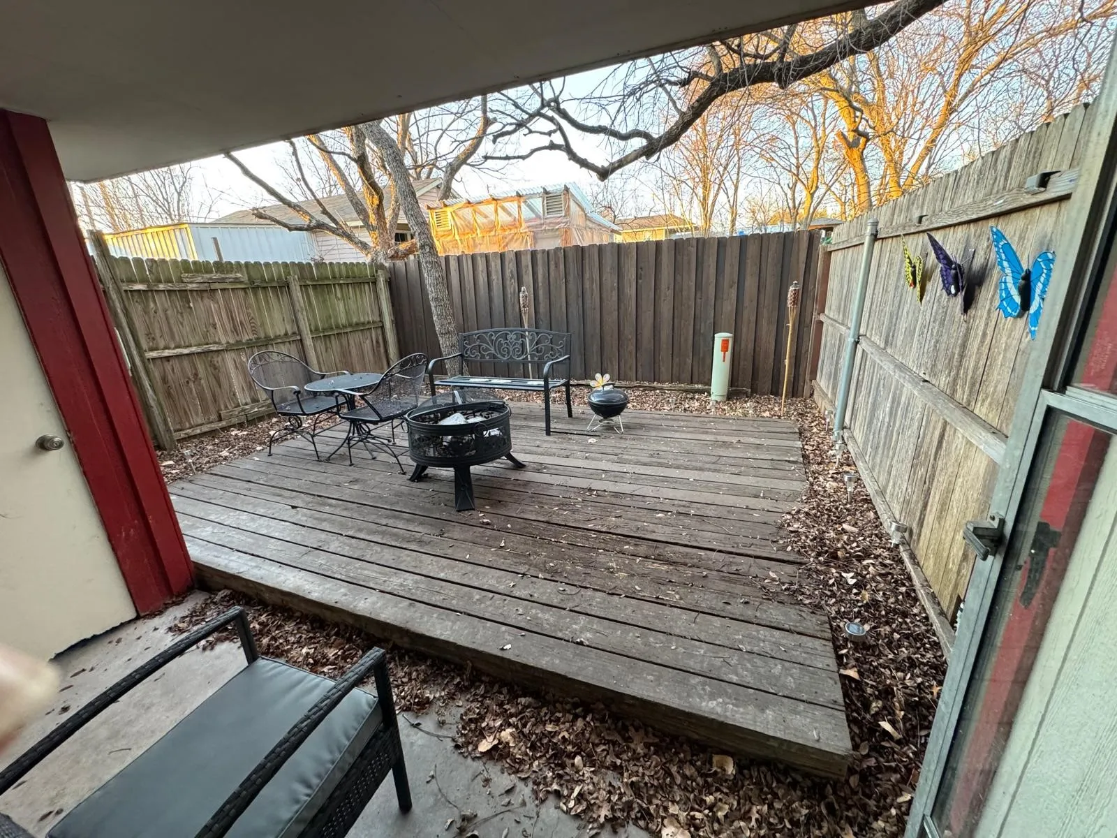 Private outdoor deck area