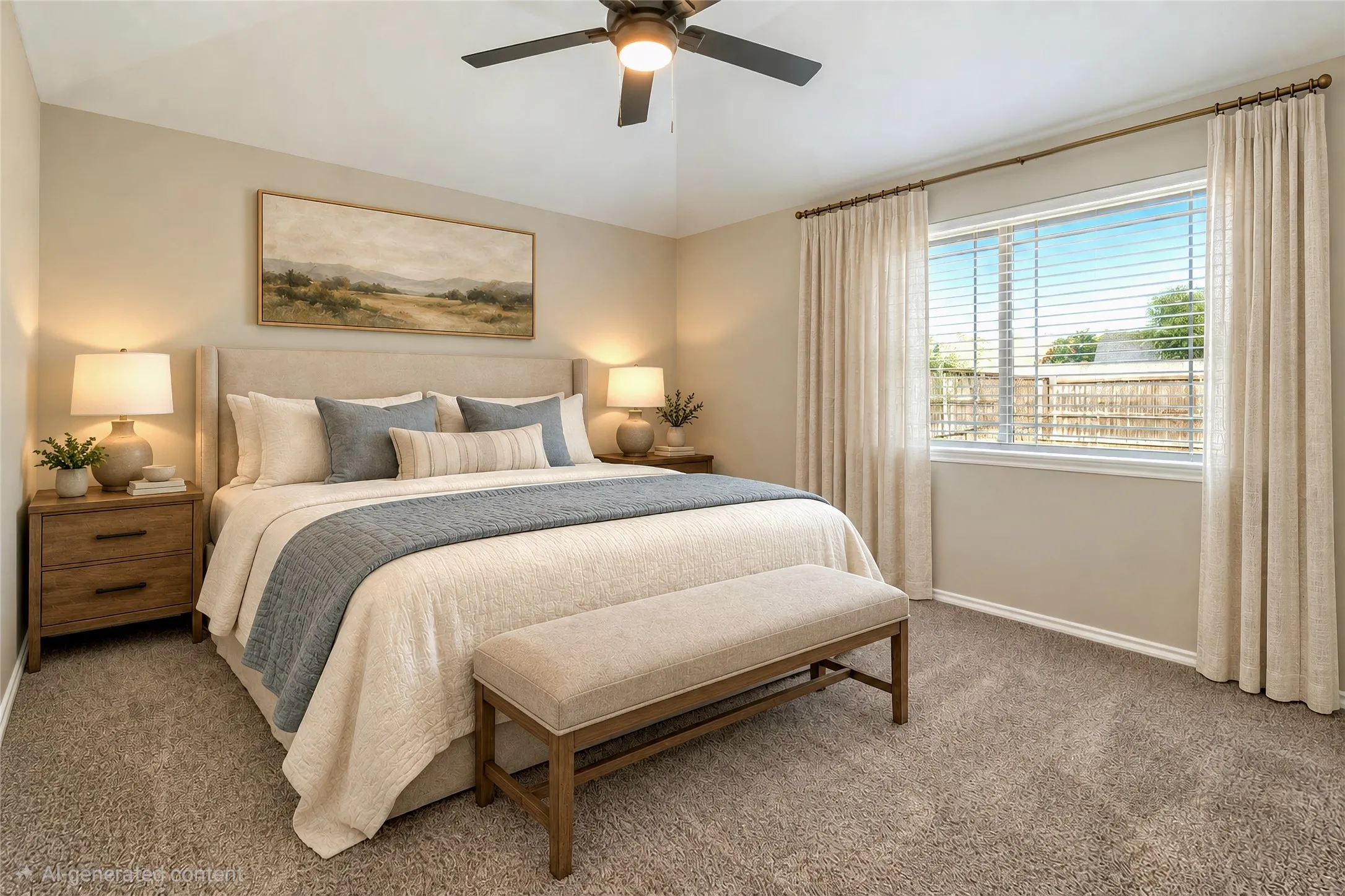 AI Staged Primary Bedroom