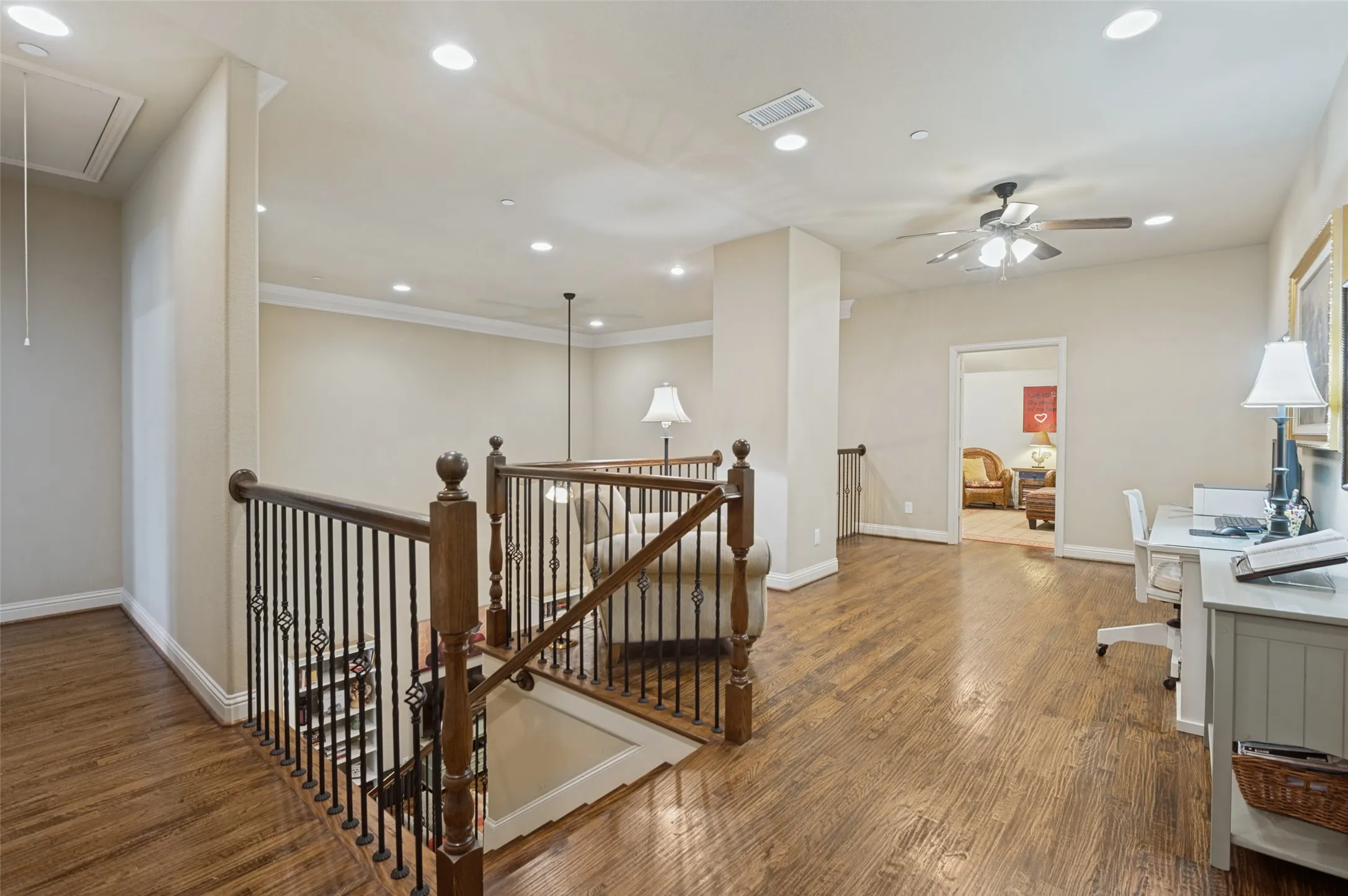 Stairs from loft to downstairs- all wood stairs