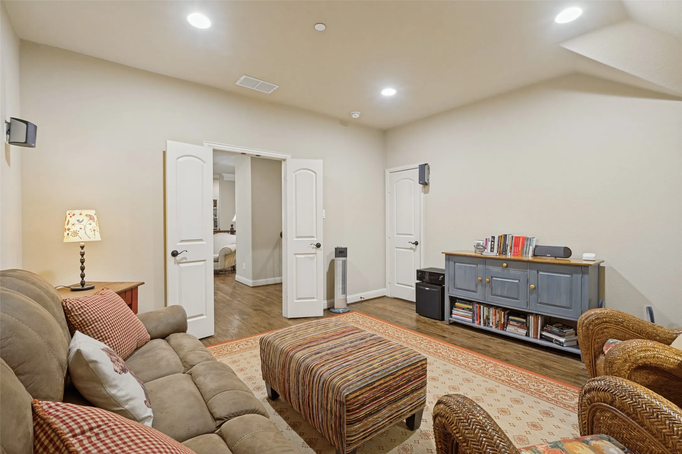 Walk in attic access with surround sound