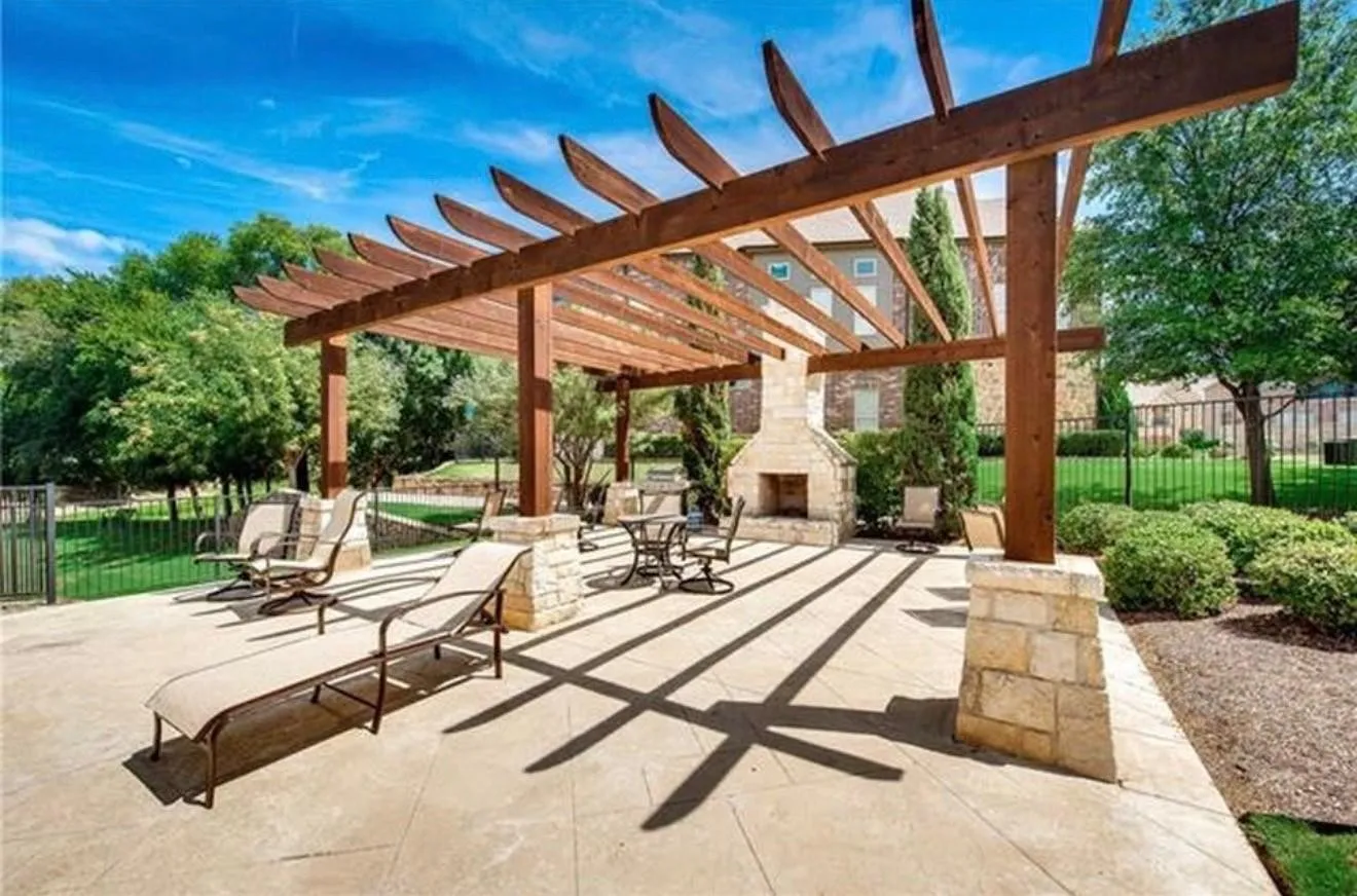 Community pool and fireplace