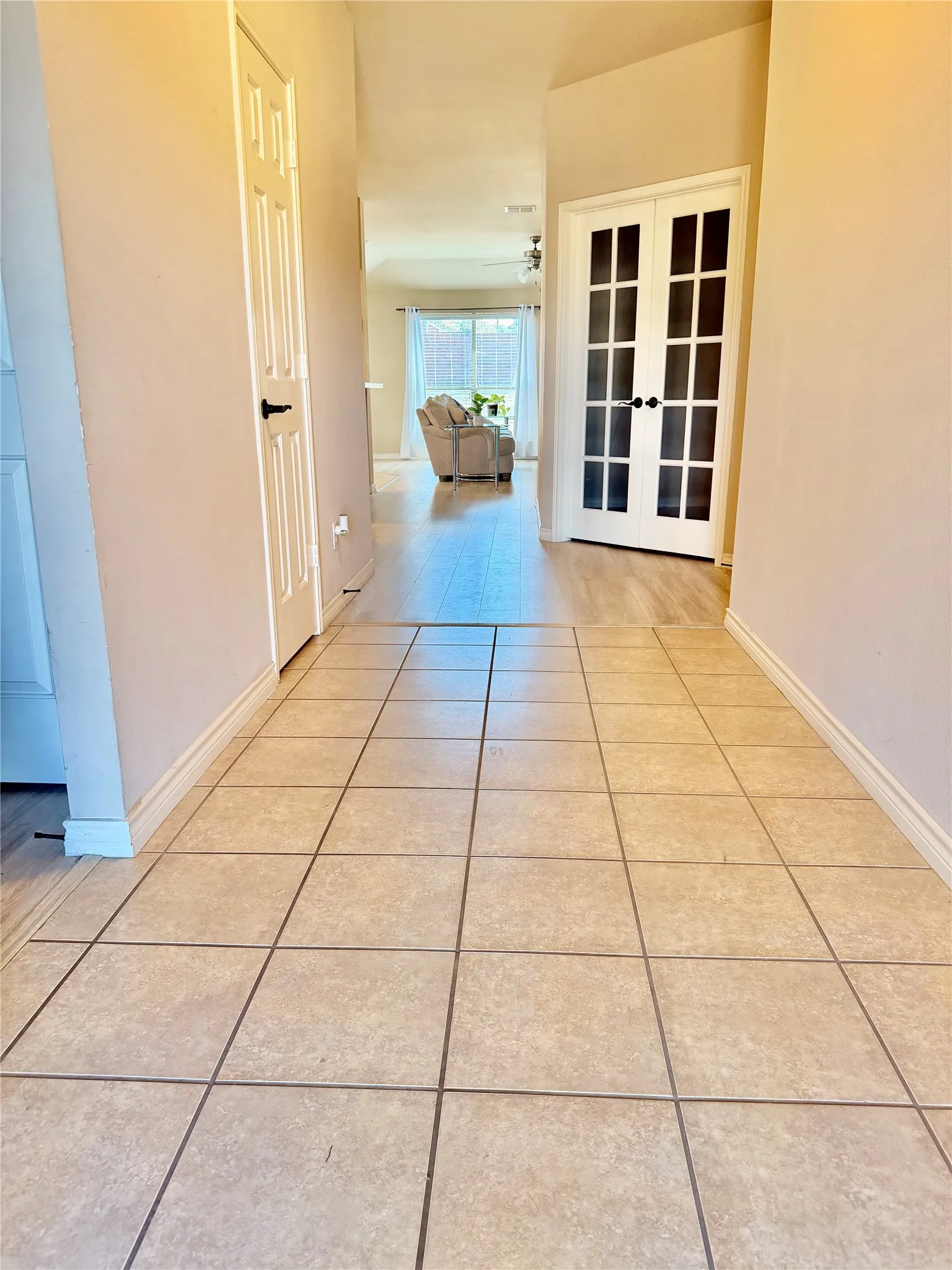 Tile flooring at entry