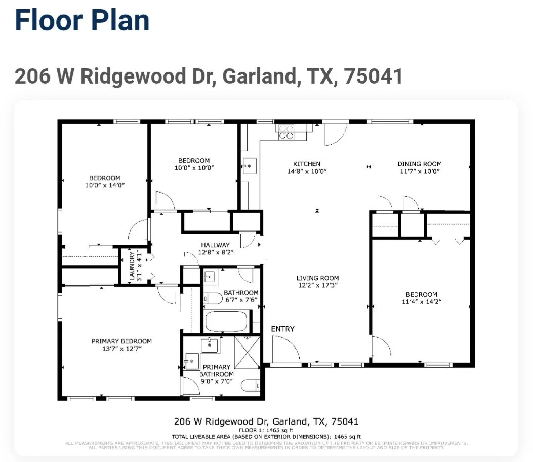 Single Family Residence For Sale in Dallas County , 206 W Ridgewood Drive, Garland, Texas 75041, 4 Bedroom, 2 Bathroom, Garage spaces, 1,400 Sqft, built in 1955, mls#21392879, Real Estate Agent in Garland, Homes For Sale in Dallas county, Homes For Sale in Garland, Realtor in Garland Texas, Real Estate Brokerage Independent Realty Texas, Luminita Cordes Realtor