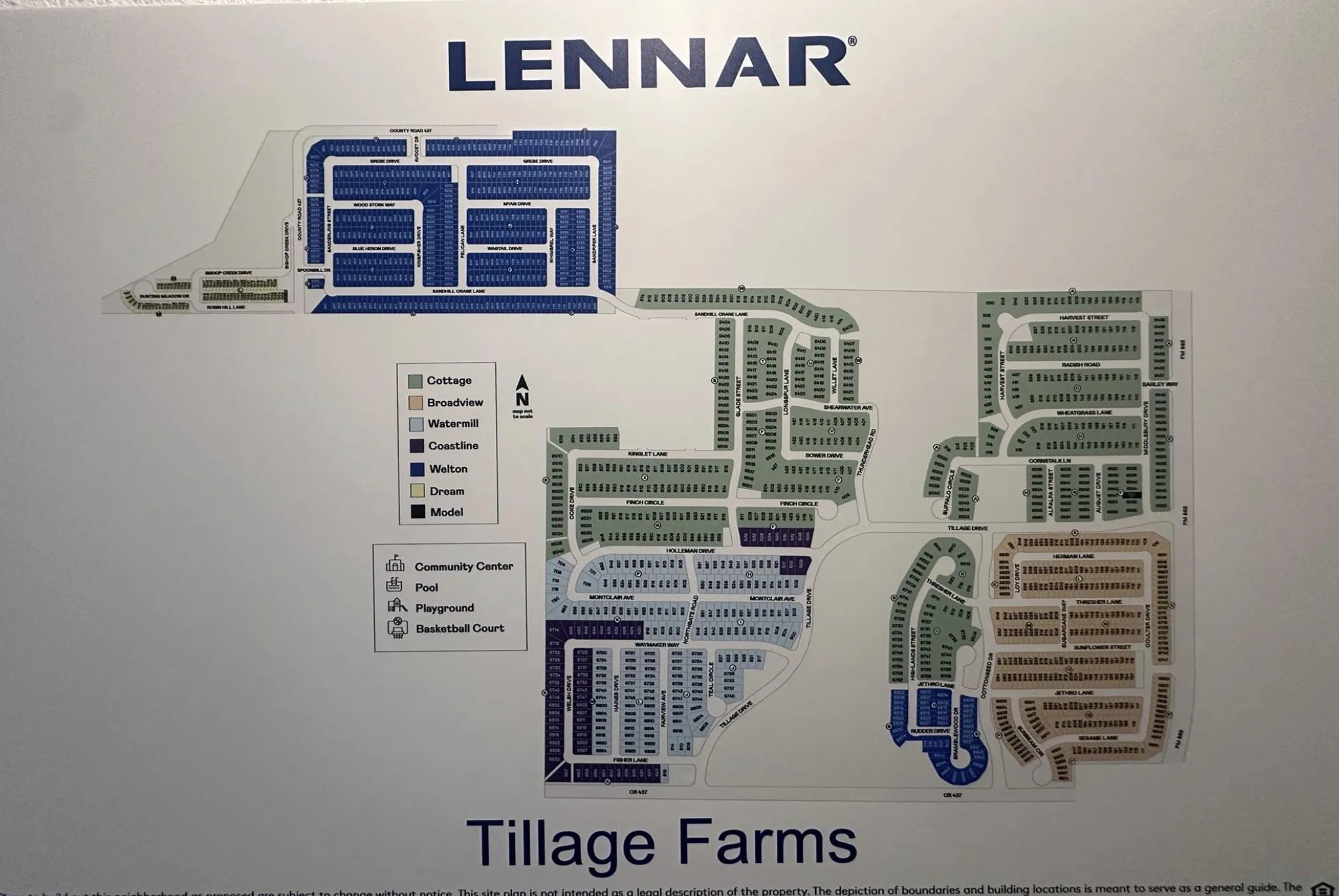 Site Plan. Illustrating the layout of the property with various residential sections and community amenities