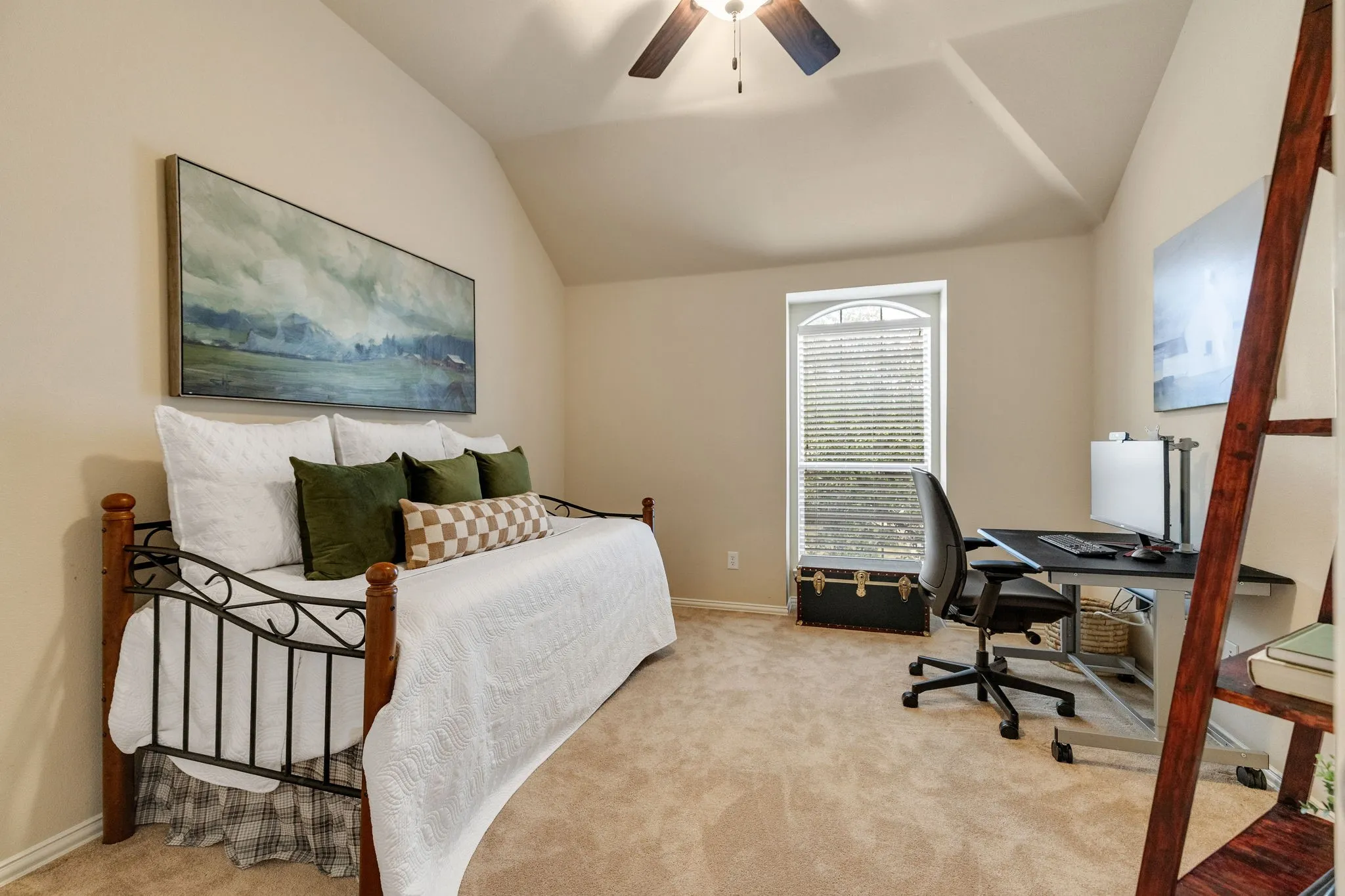 And this is the third of three upstairs bedrooms.  Another great space with huge walk-in closet as well as charming recessed arched window area perfect to add a trunk or small window seat.