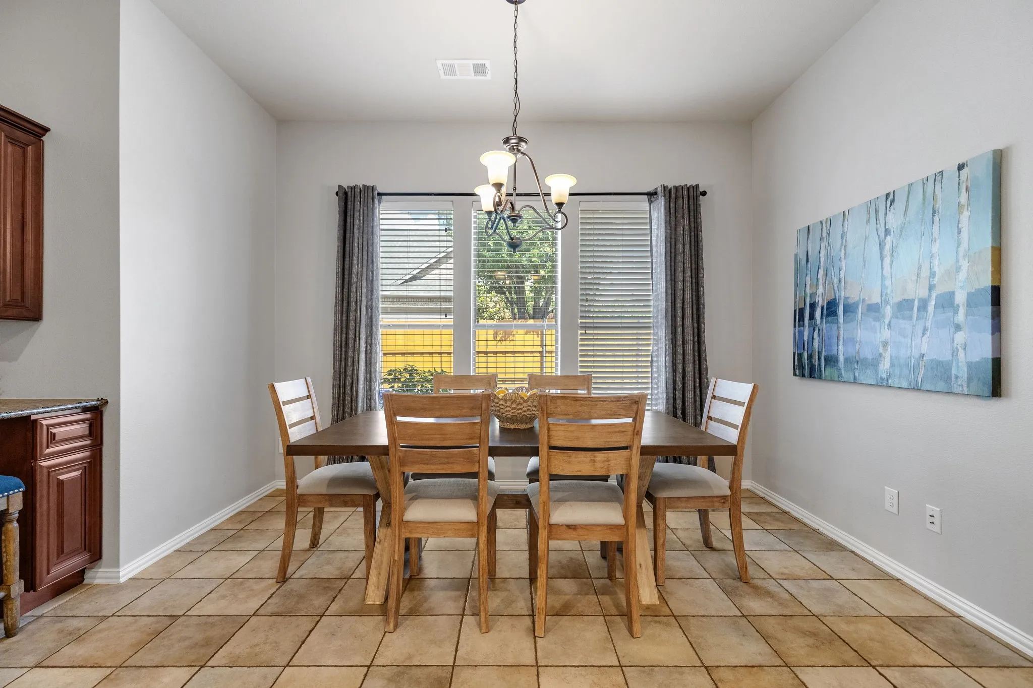 Wonderful size breakfast nook with plenty of room for seating of at least 6-8 people.
