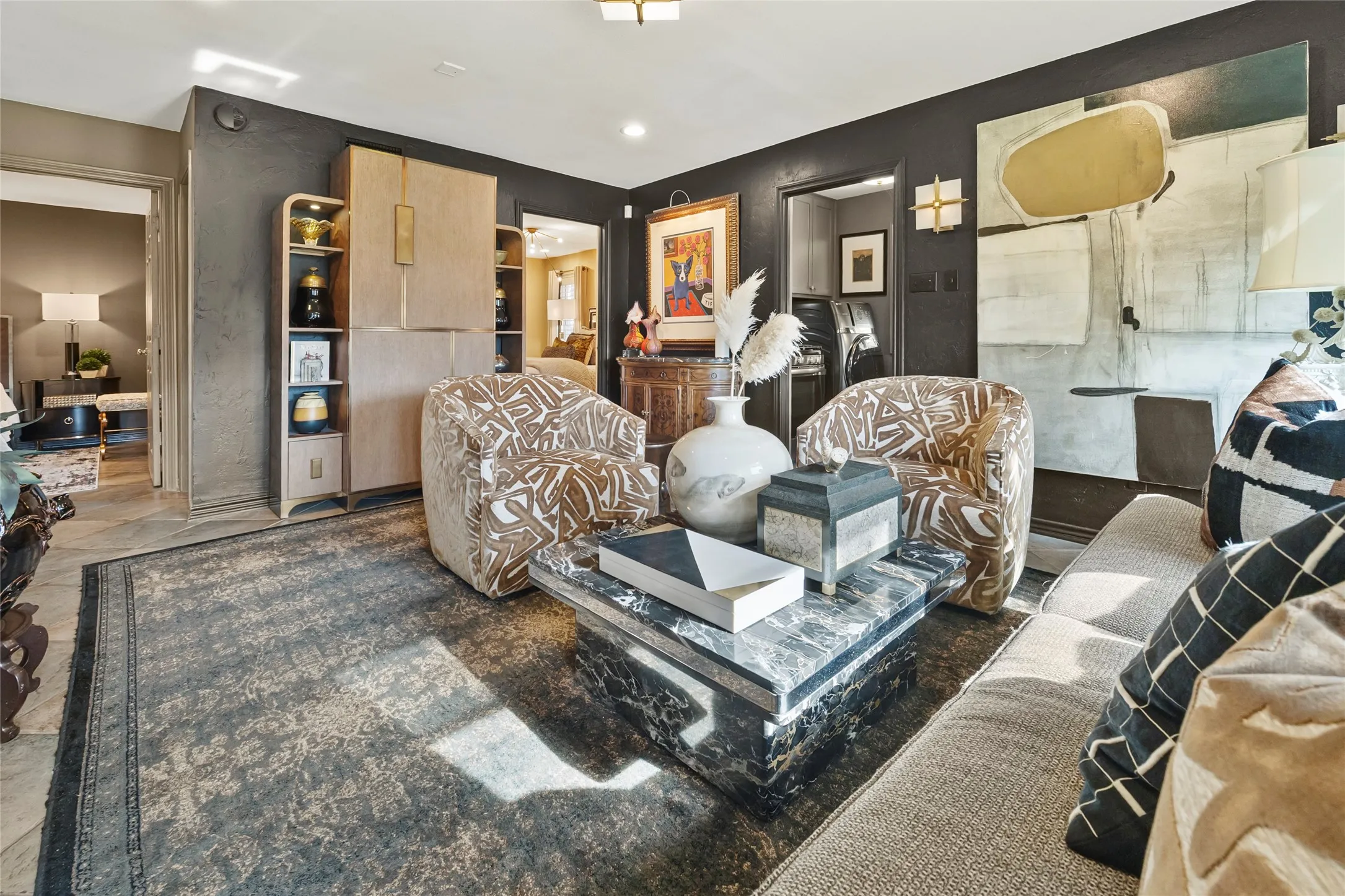 Family room on the lower level.