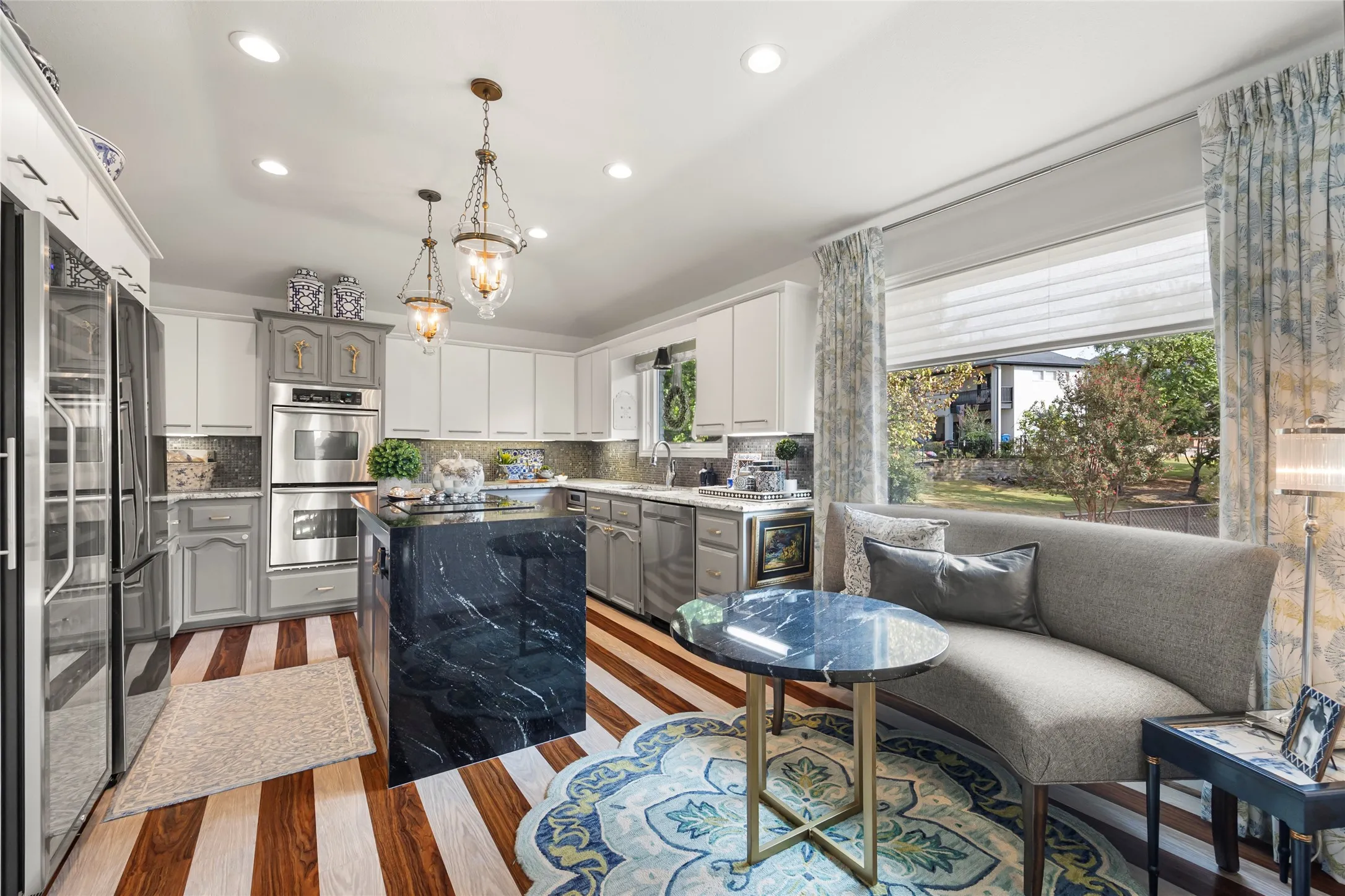 Kitchen on the upper level.