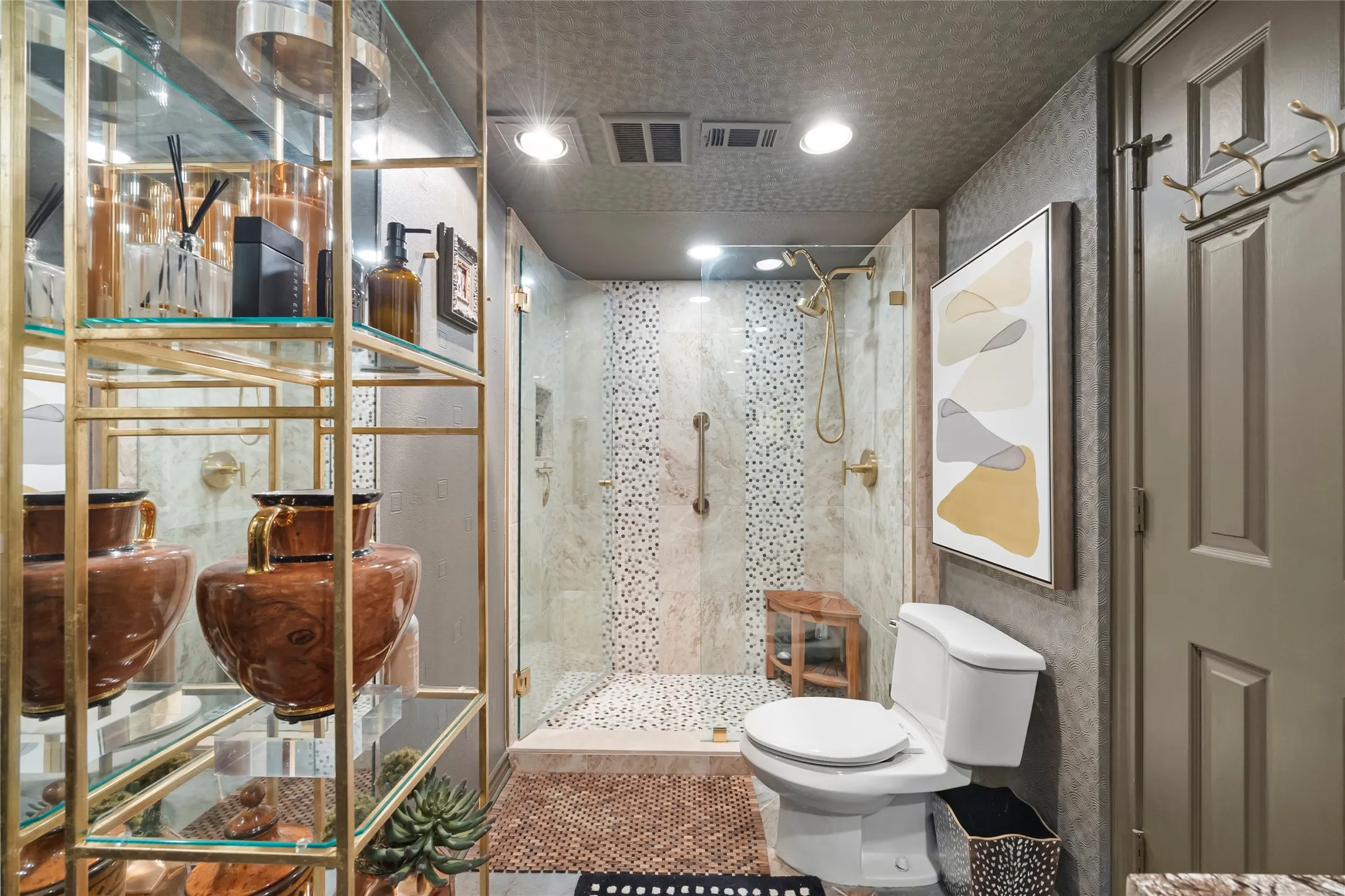 Shared bathroom on the lower level.