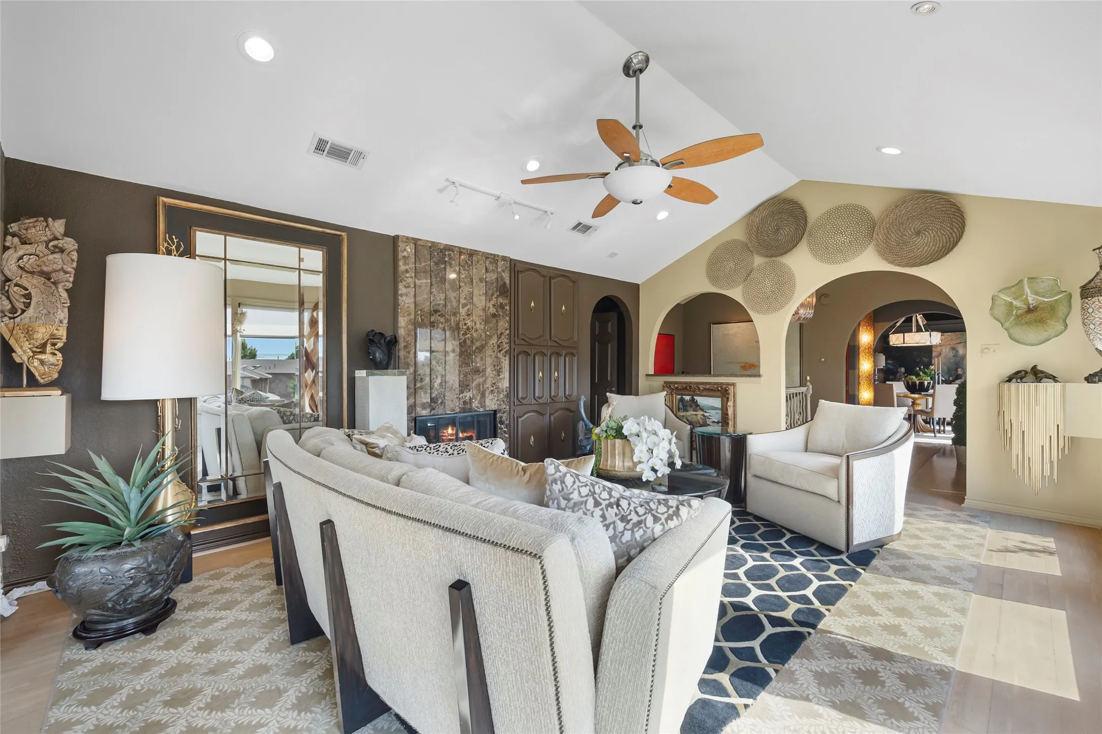 Living room on the upper level.