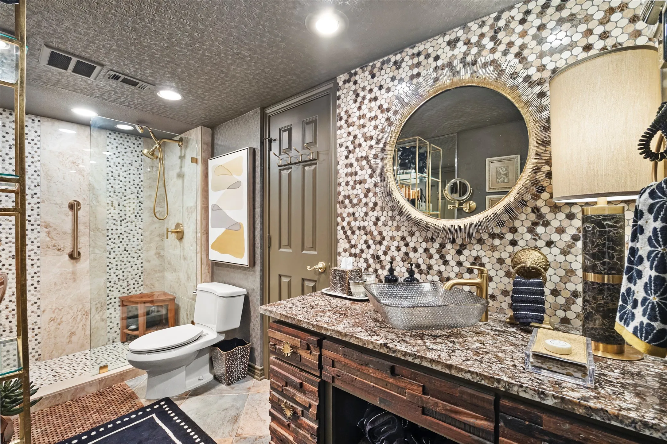 Shared bathroom on the lower level.
