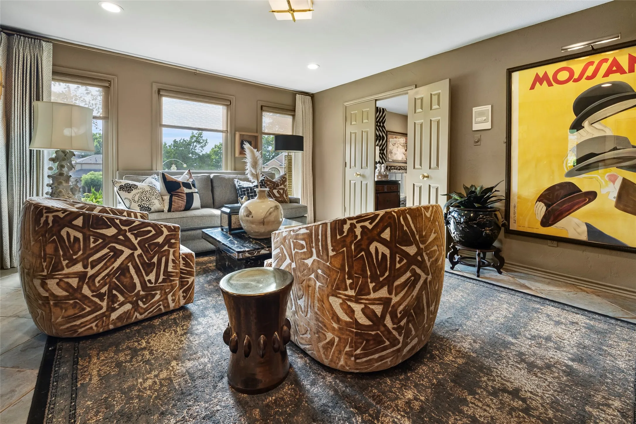Family room on the lower level.