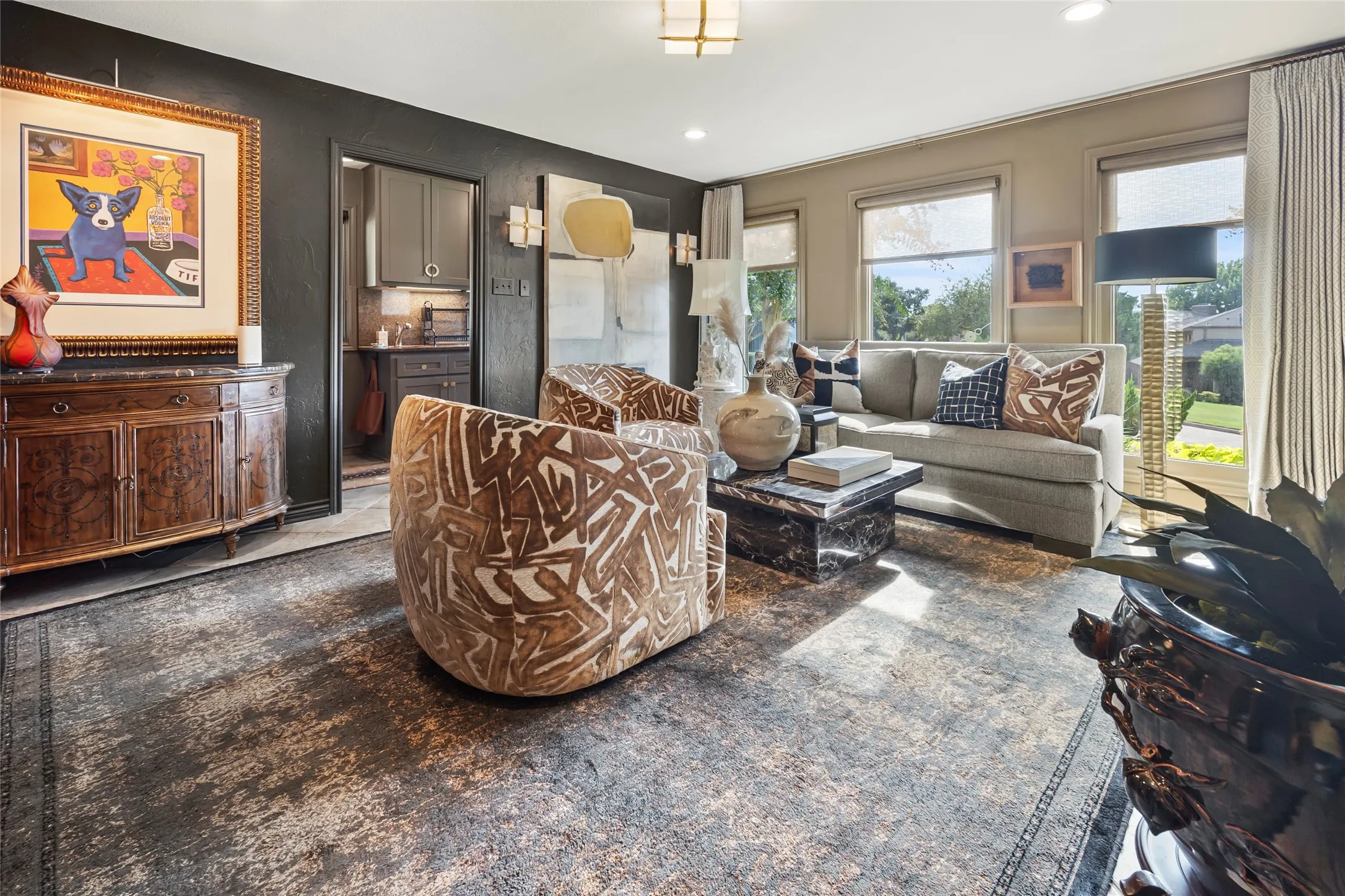Family room on the lower level.