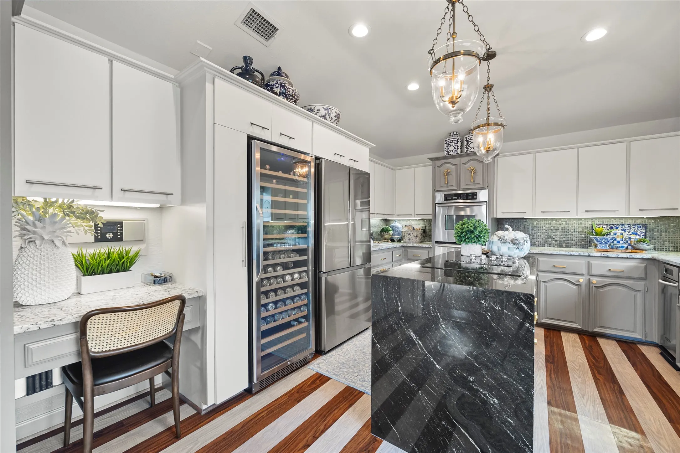 Kitchen on the upper level.