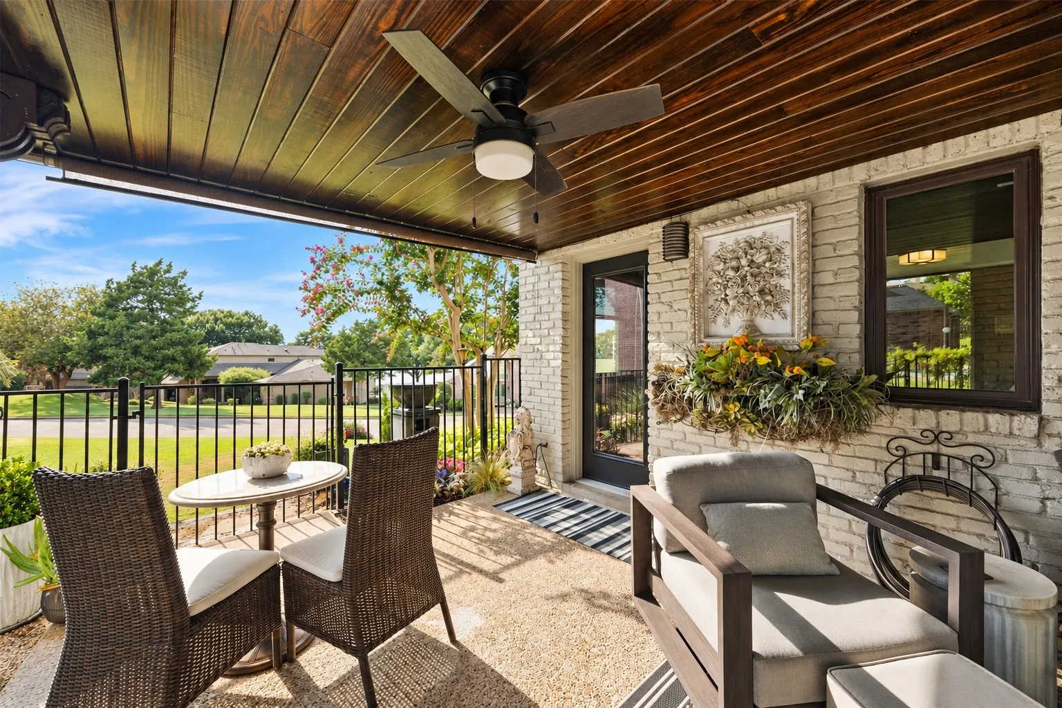Patio overlooking the greenbelt.
