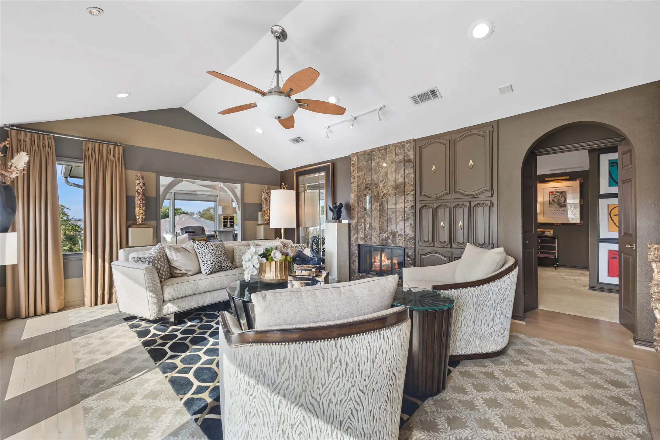 Living room on the upper level.