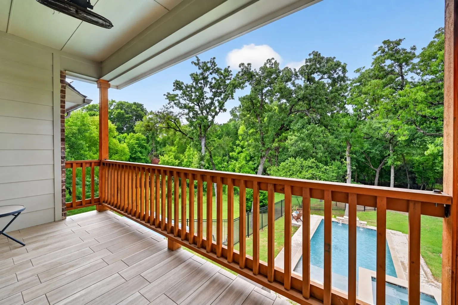 View of pool/spa and backyard