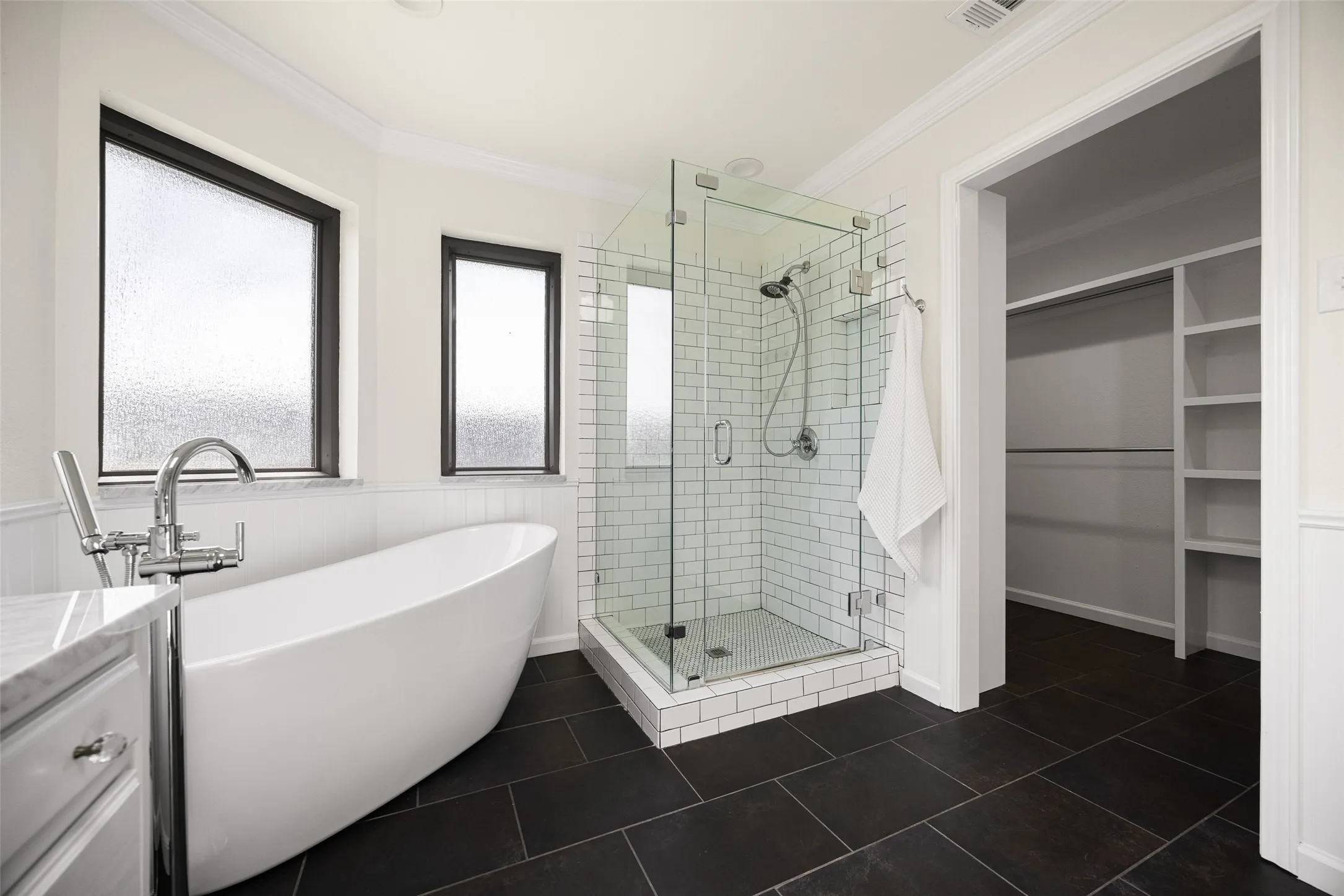 Bathroom vanity with updated fixtures